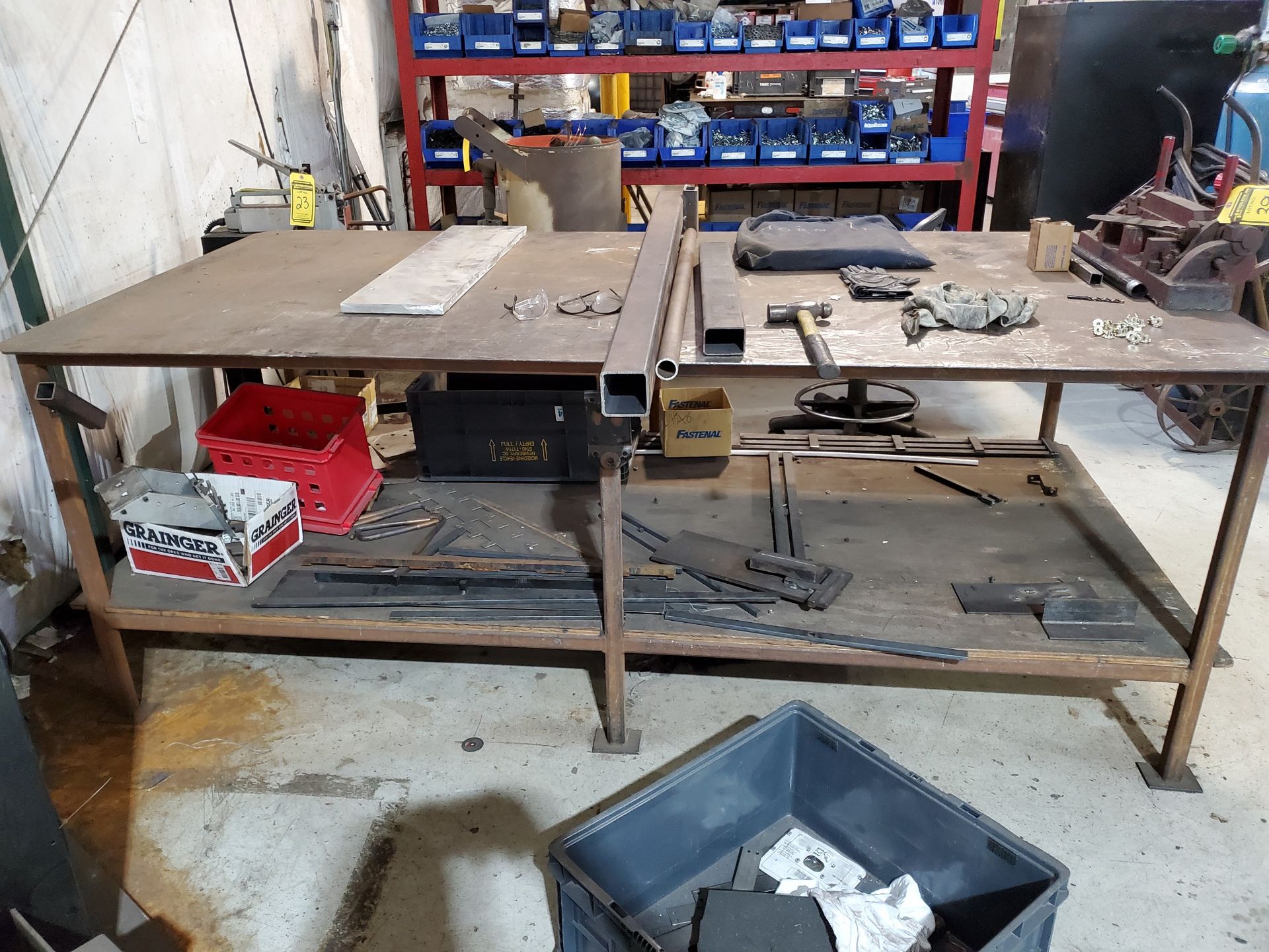 96'' X 48-1/2'' X 1/4'' STEEL WELDING TABLE WITH DI-ACRO NO.2 BENCH- TOP PAN BRAKE - Image 2 of 5