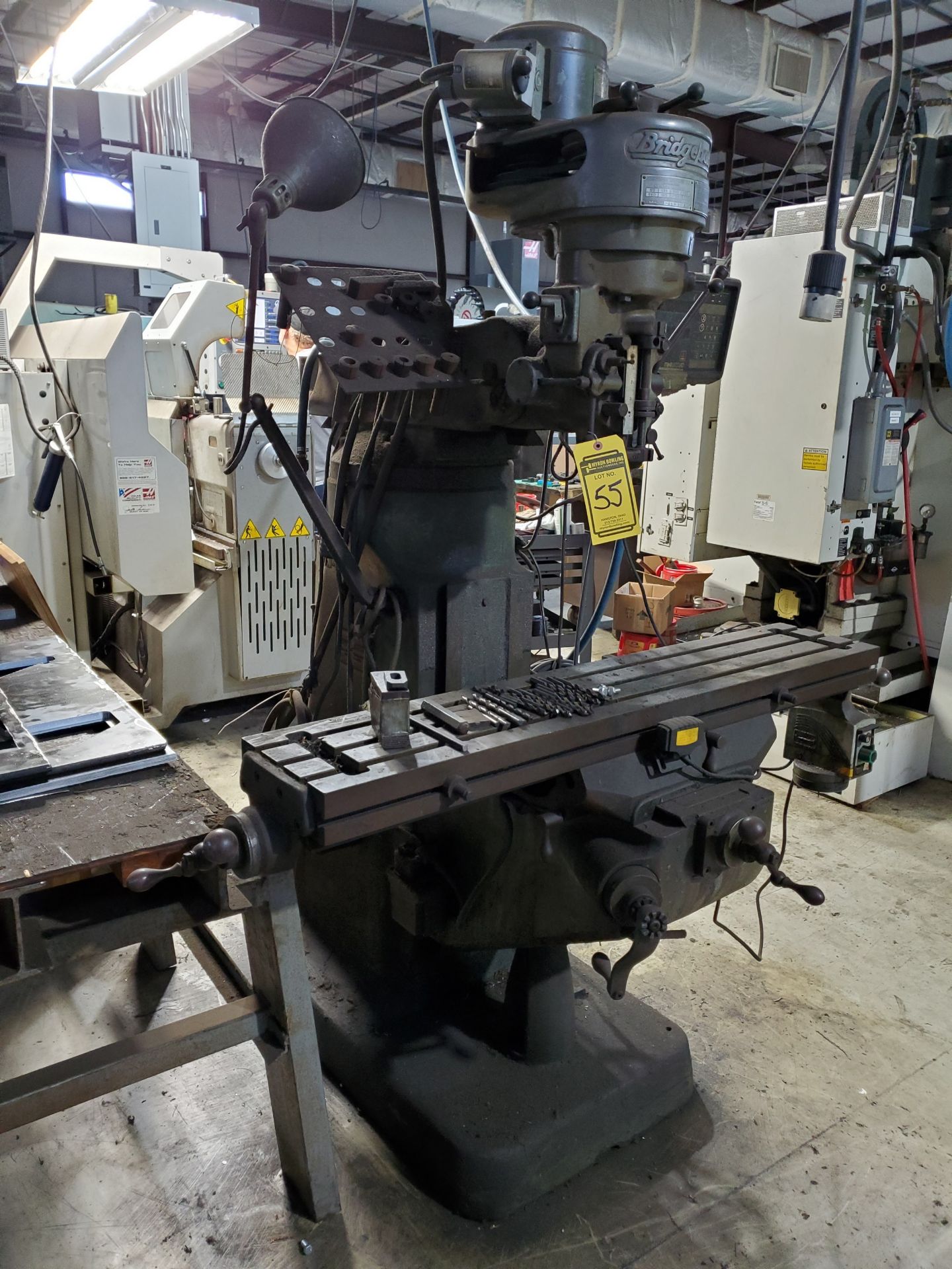 BRIDGEPORT VERTICAL MILLING MACHINE, 1-HP, S/N J-154387, 80-2720 RPM, 48'' X 9'' TABLE, ANILAM MINIW - Image 4 of 7