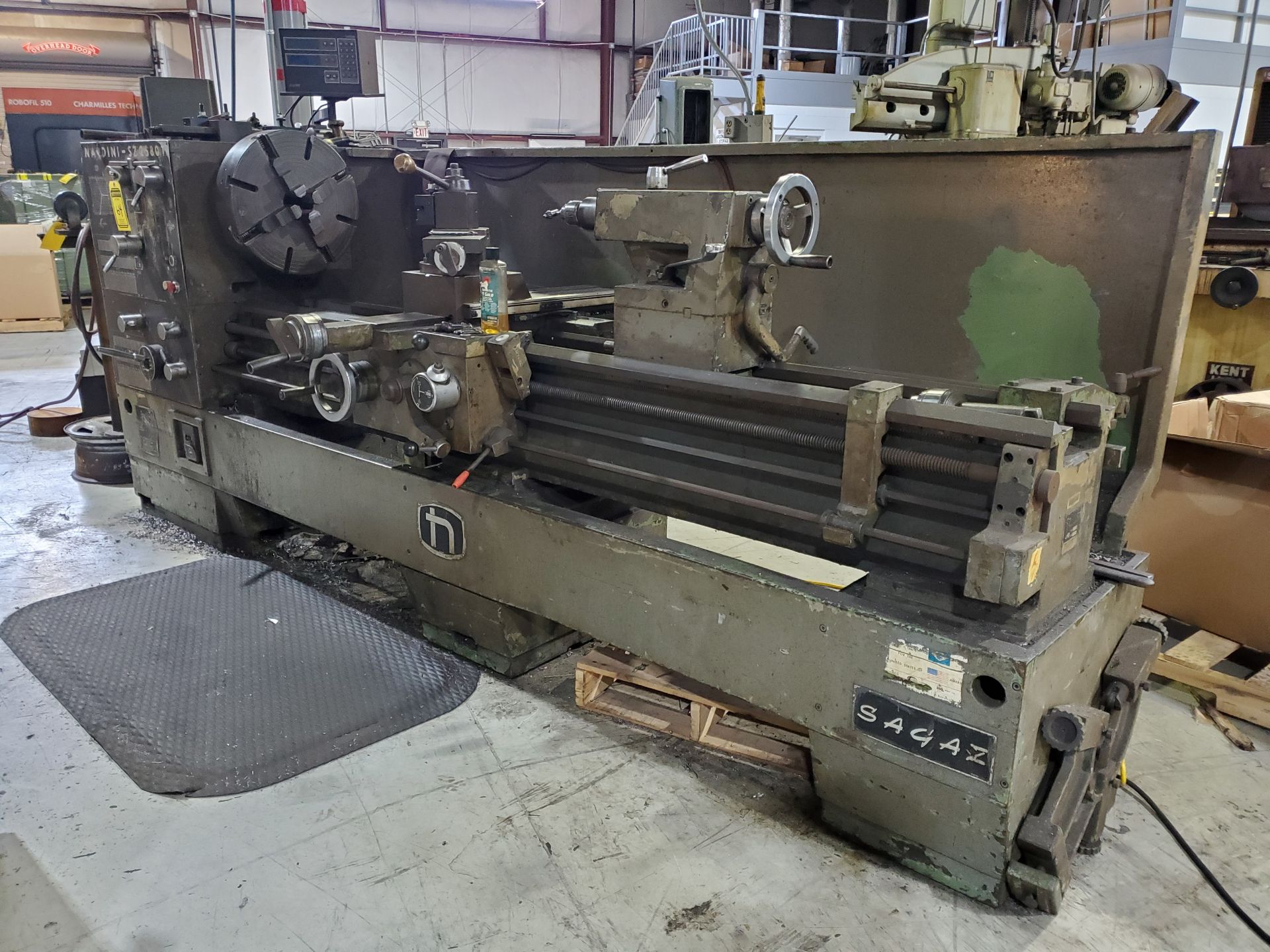 NARDINI SZ2580T ENGINE LATHE, ACU-RITE TURN MATE 2-AXIS CONTROL, 104'' BED, 18'' 4-JAW CHUCK, 3'' BA