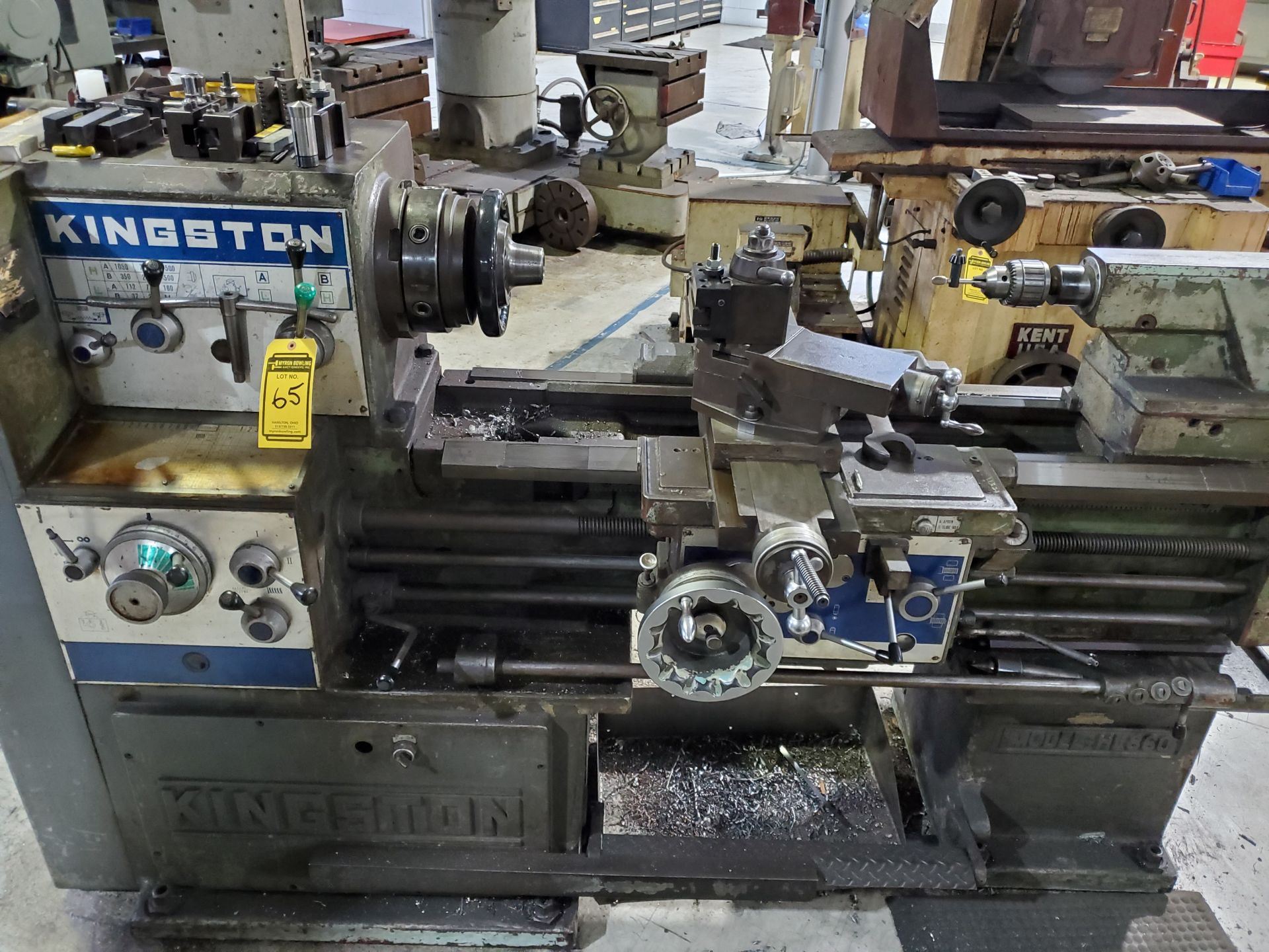 KINGSTON HL860 ENGINE LATHE, 57'' BED, COLLET CHUCK, 3'' BAR THROUGH SPINDLE, CROSS SLIDE, TAILSTOCK - Image 3 of 11