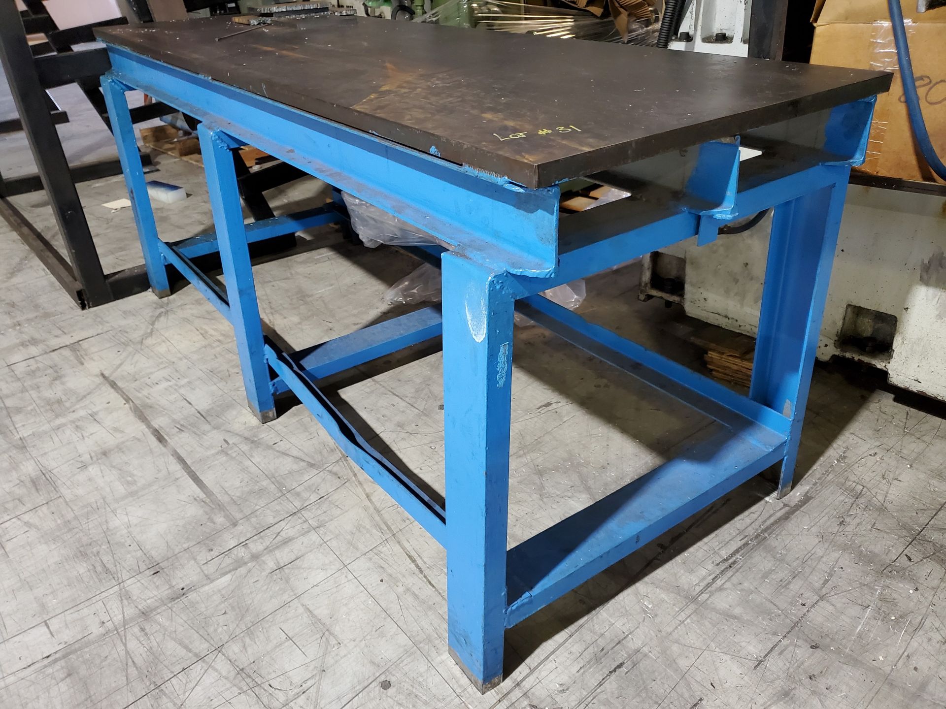 84'' X 26'' X 1'' CUSTOM I-BEAM HD STEEL TABLE, 33-1/2'' TOP HEIGHT - Image 2 of 4