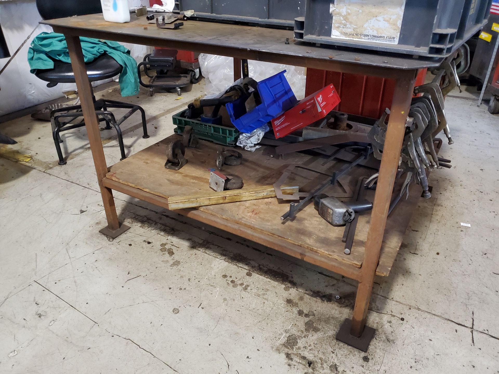 51'' X 49'' X 1/4'' STEEL WELDING TABLE WITH 4'' WILTON ANVIL SWIVEL VISE - Image 2 of 4