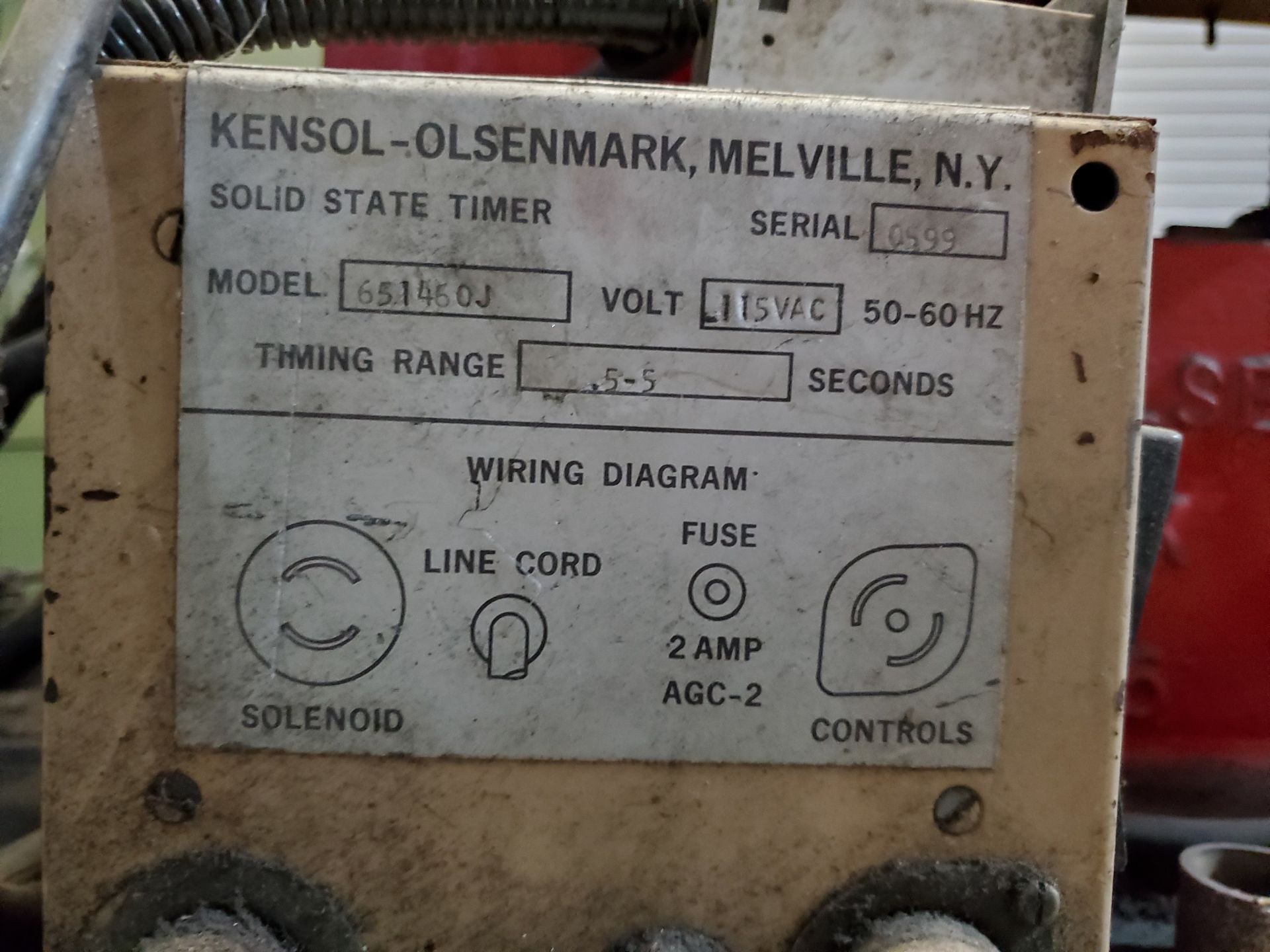 KENSOL-OLSENMARK C-GAP HOT STAMPING PRESS, MODEL K-25, 14'' X 12'' TABLE, 8'' THROAT, FINGER SWITCHE - Image 8 of 8