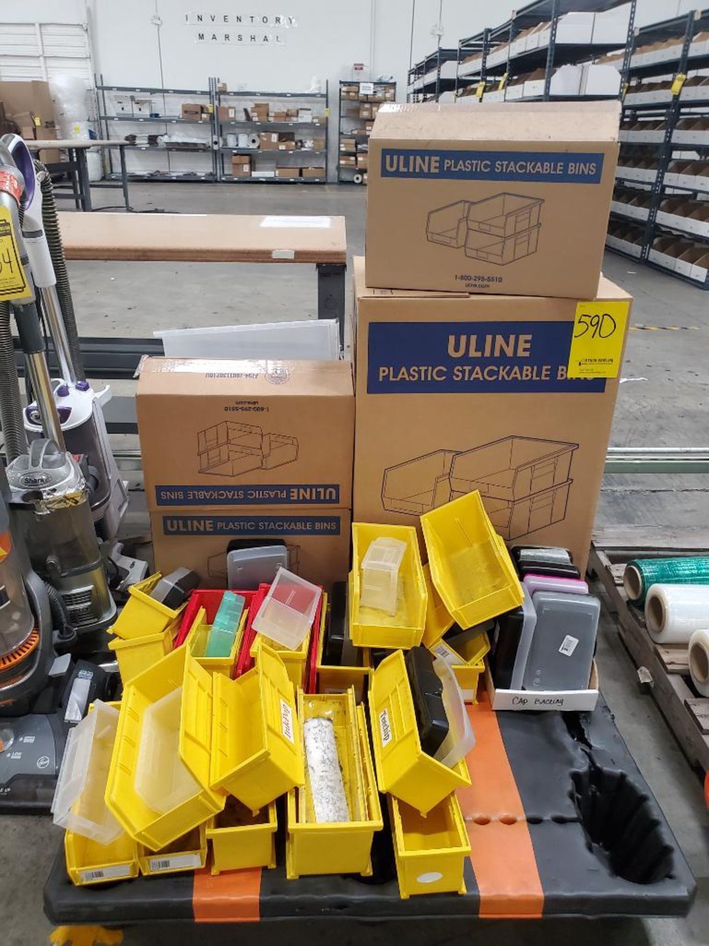 (2) SKIDS OF CONTAINERS; ULINE BINS & 20-GALLON TOTES