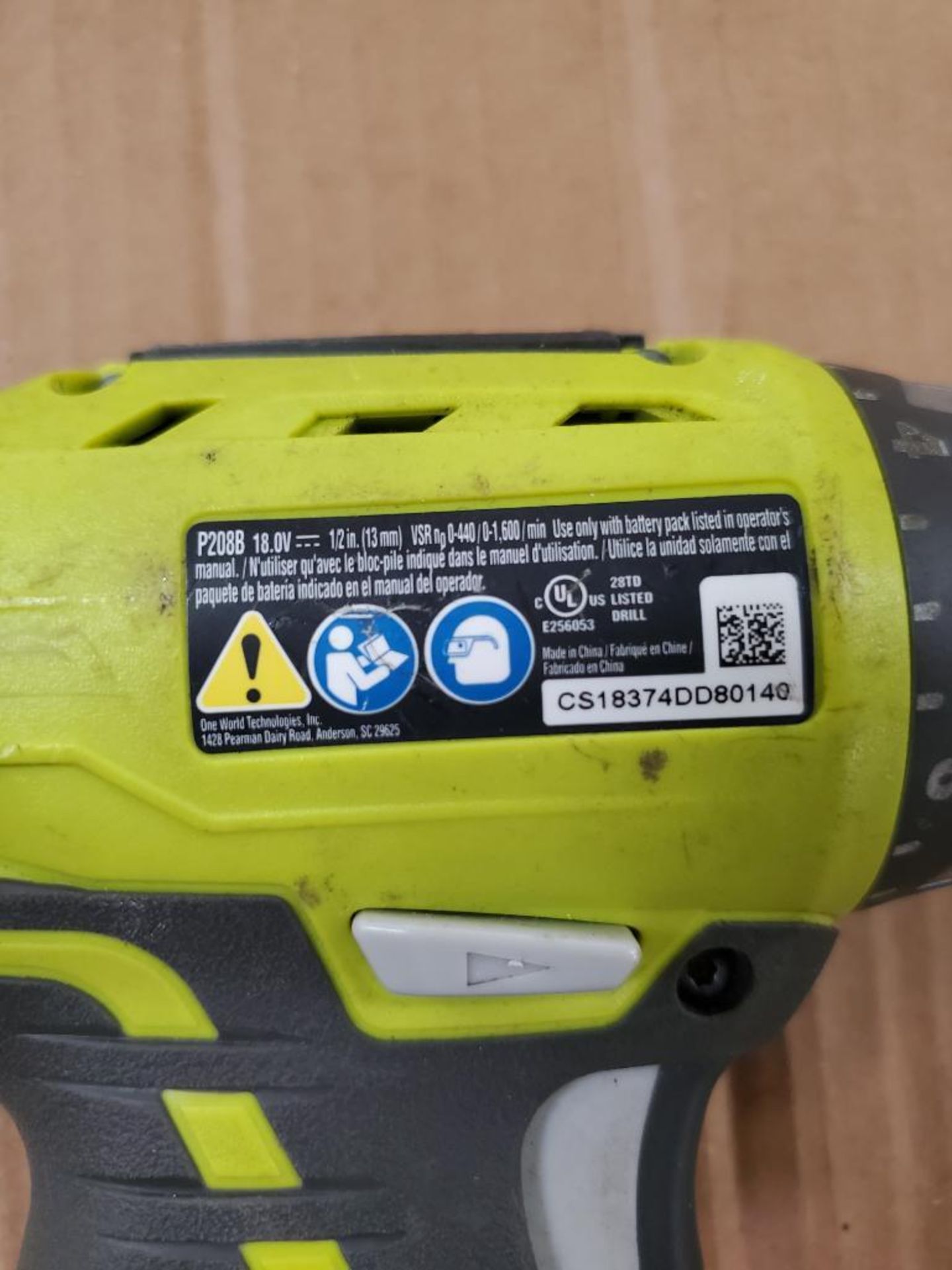 RYOBI 3/8'' DRILL, MODEL P209, AND 1/2'' DRILL, MODEL P208B, WITH (1) 18-VOLT BATTERY AND (2) CHARGE - Image 4 of 6
