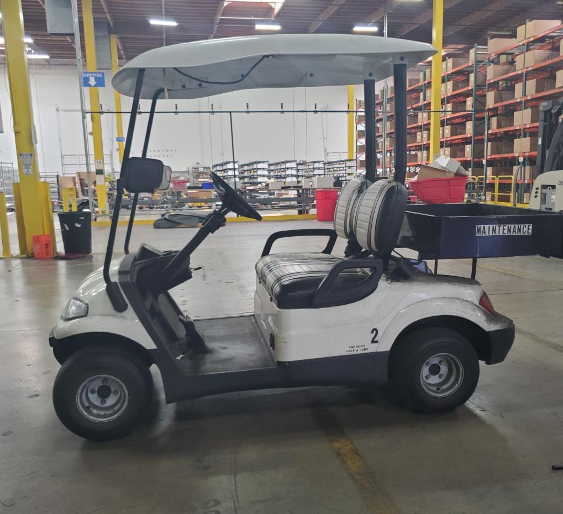 AMERICAN GOLF CART; MODEL LT-A627.2, S/N LTA0016635, MAX RATED SPEED 25-MPH, STATIONARY BED, CANOPY