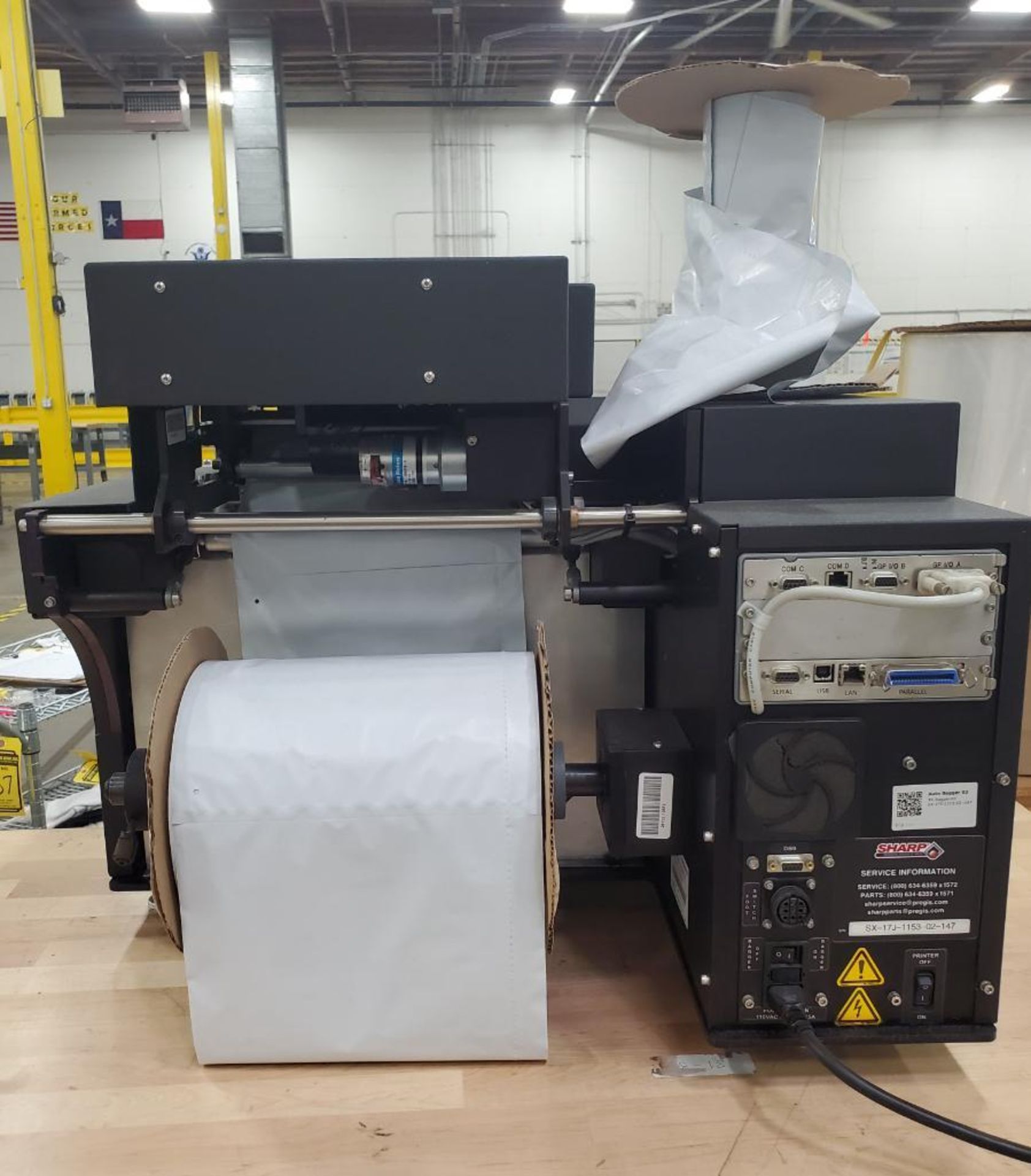 SHARP AUTO BAGGER PACKAGING SYSTEM; MODEL SX, S/N SX-17J-1153-02-147, DRO, WITH (3) NEW ULINE BAGS O - Image 2 of 4