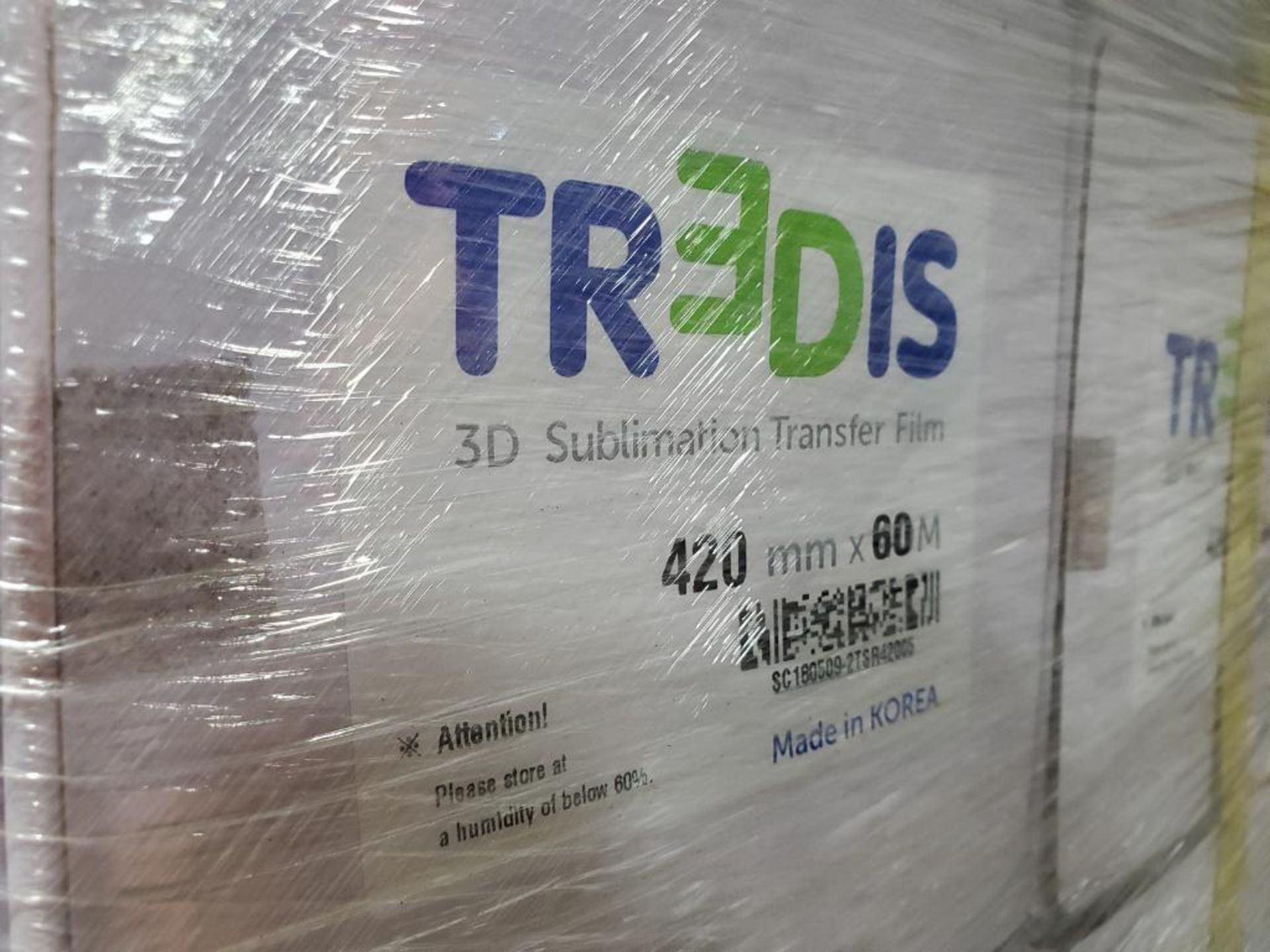 (2) SKIDS: (120) BOXES OF TREDIS 3D SUBLIMATION TRANSFER FILM, 420 MM X 60M - Image 4 of 4