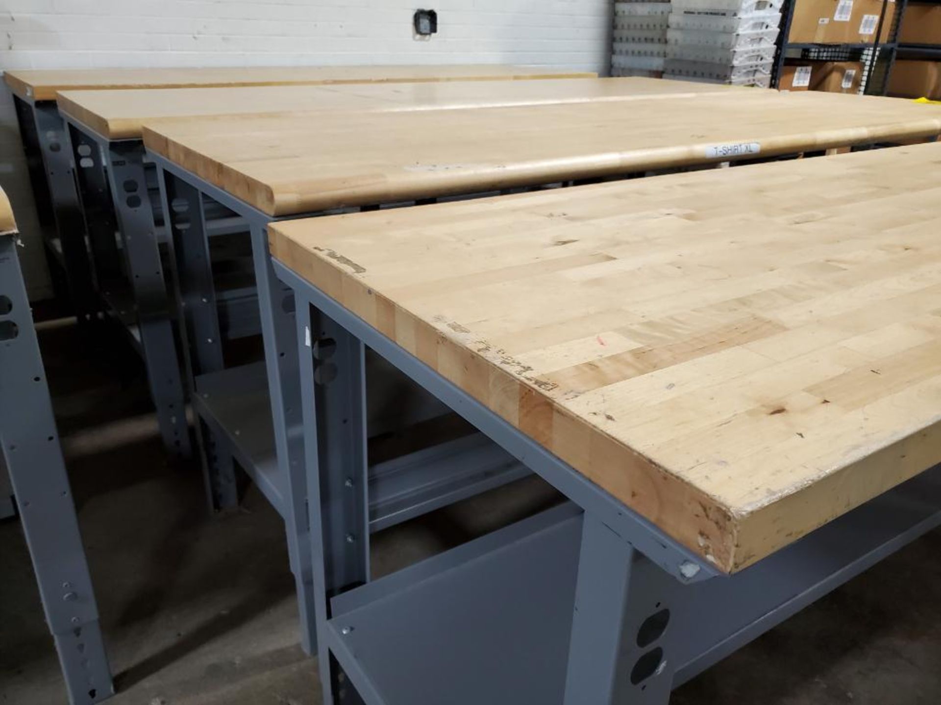 (4) BUTCHER BLOCK WORK BENCHES, 30''W X 8'L X 3'T - Image 3 of 4