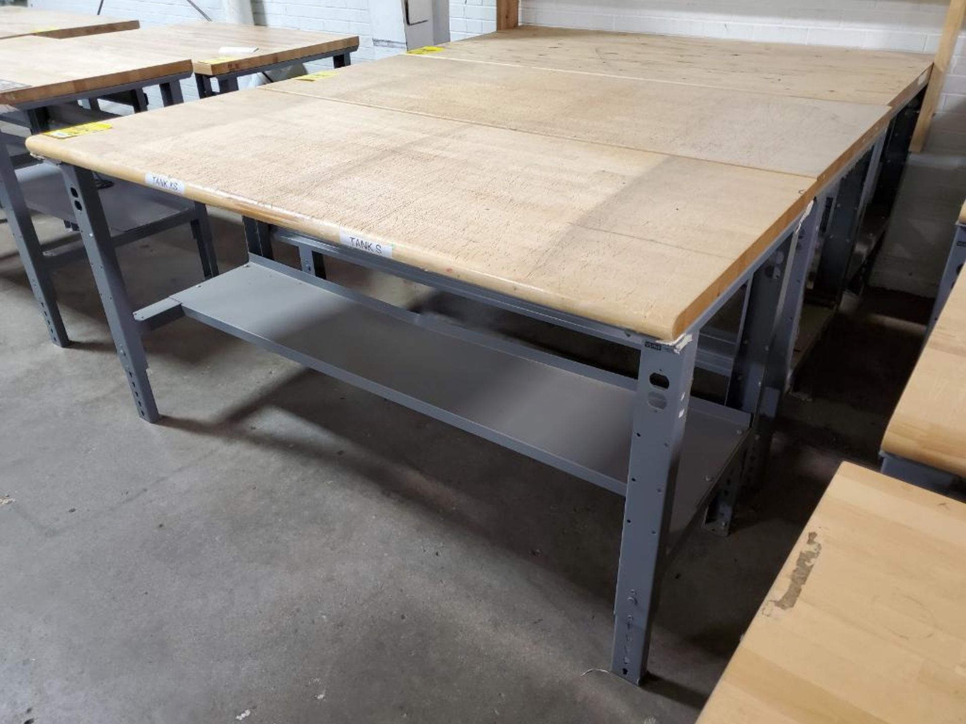 (3) BUTCHER BLOCK WORK BENCHES, 30''W X 6'L X 3'T - Image 4 of 4