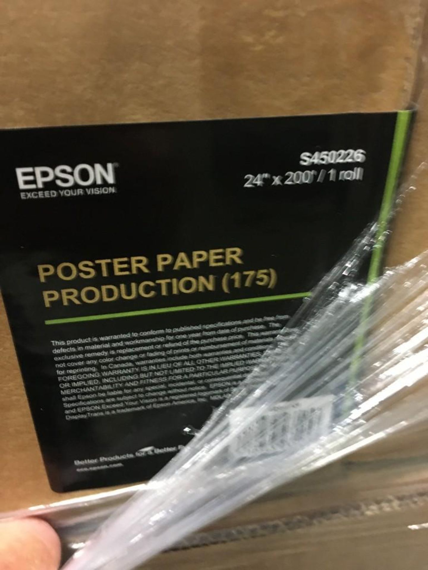 (50) BOXES OF EPSON 24 IN X 200 FT, (1) ROLL, POSTER PAPER, PRODUCTION (175) - Image 3 of 7