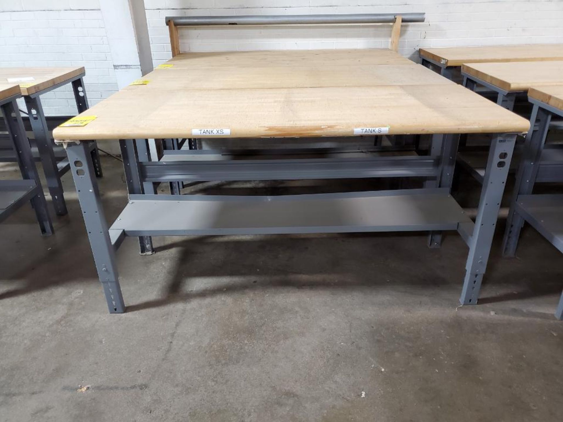 (3) BUTCHER BLOCK WORK BENCHES, 30''W X 6'L X 3'T