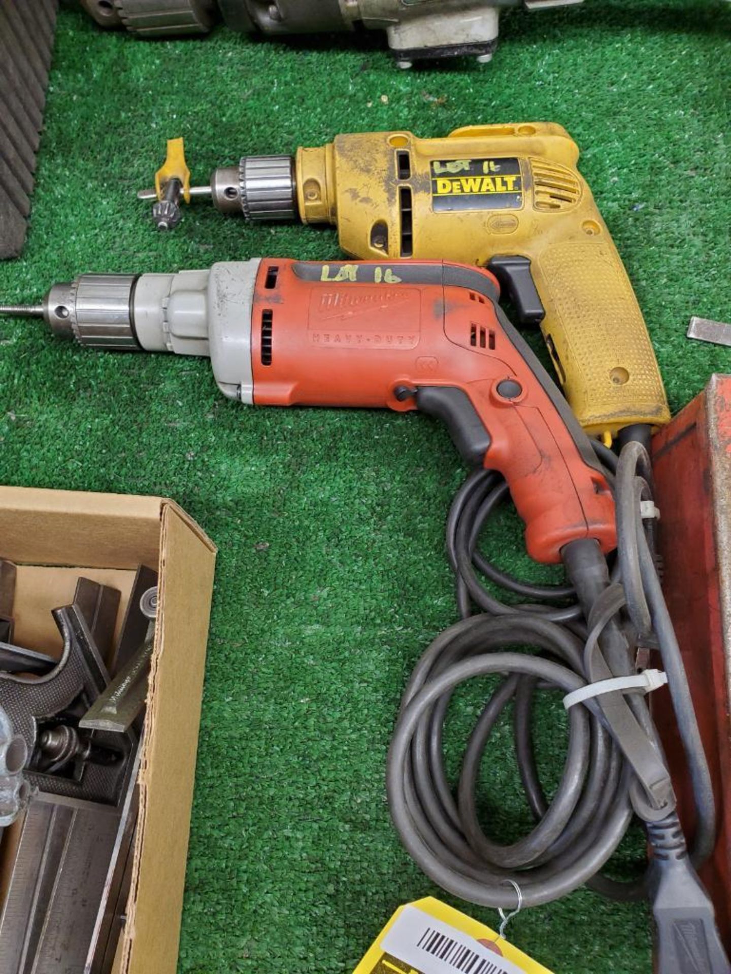 (2) ELECTRIC DRILLS - MILWAUKEE & DEWALT