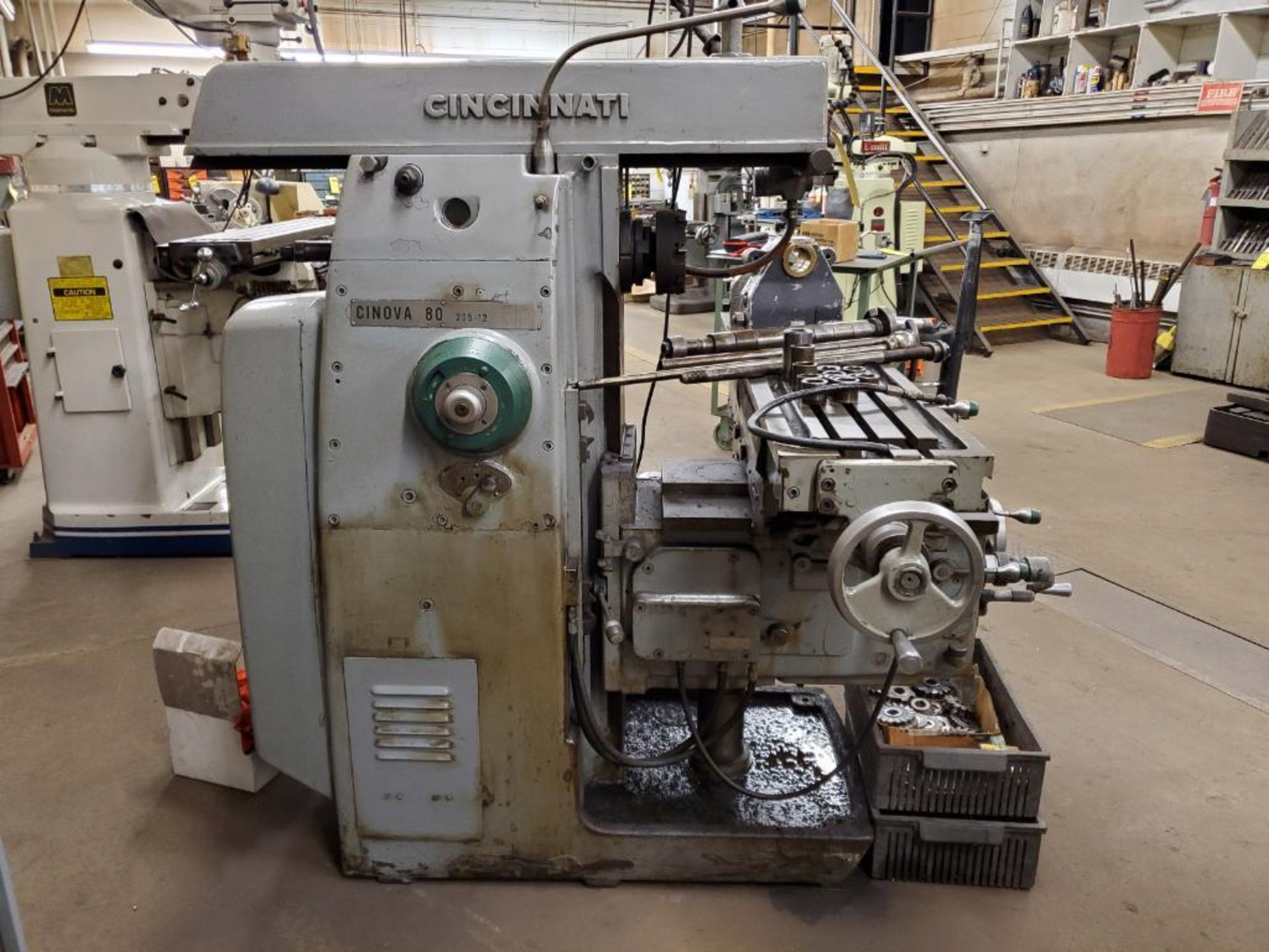 CINCINNATI DYNAPOISE HORIZONTAL MILLING MACHINE, MODEL CINOVA 80 205-12, (2) BAR HOLDERS, 56-1/2" X - Image 4 of 10