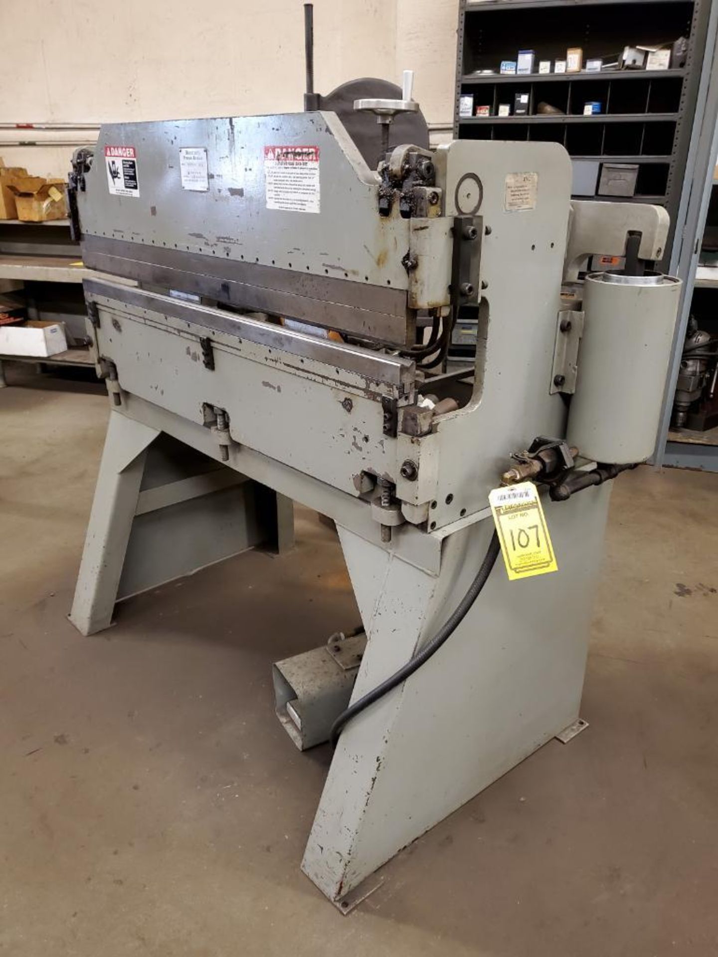 BANTAM 12-TON PNEUMATIC PRESS BRAKE, MODEL B4120GF0, S/N D9762, 1.875" ADJ. STROKE, 110 MAX PSI, 48" - Image 2 of 7