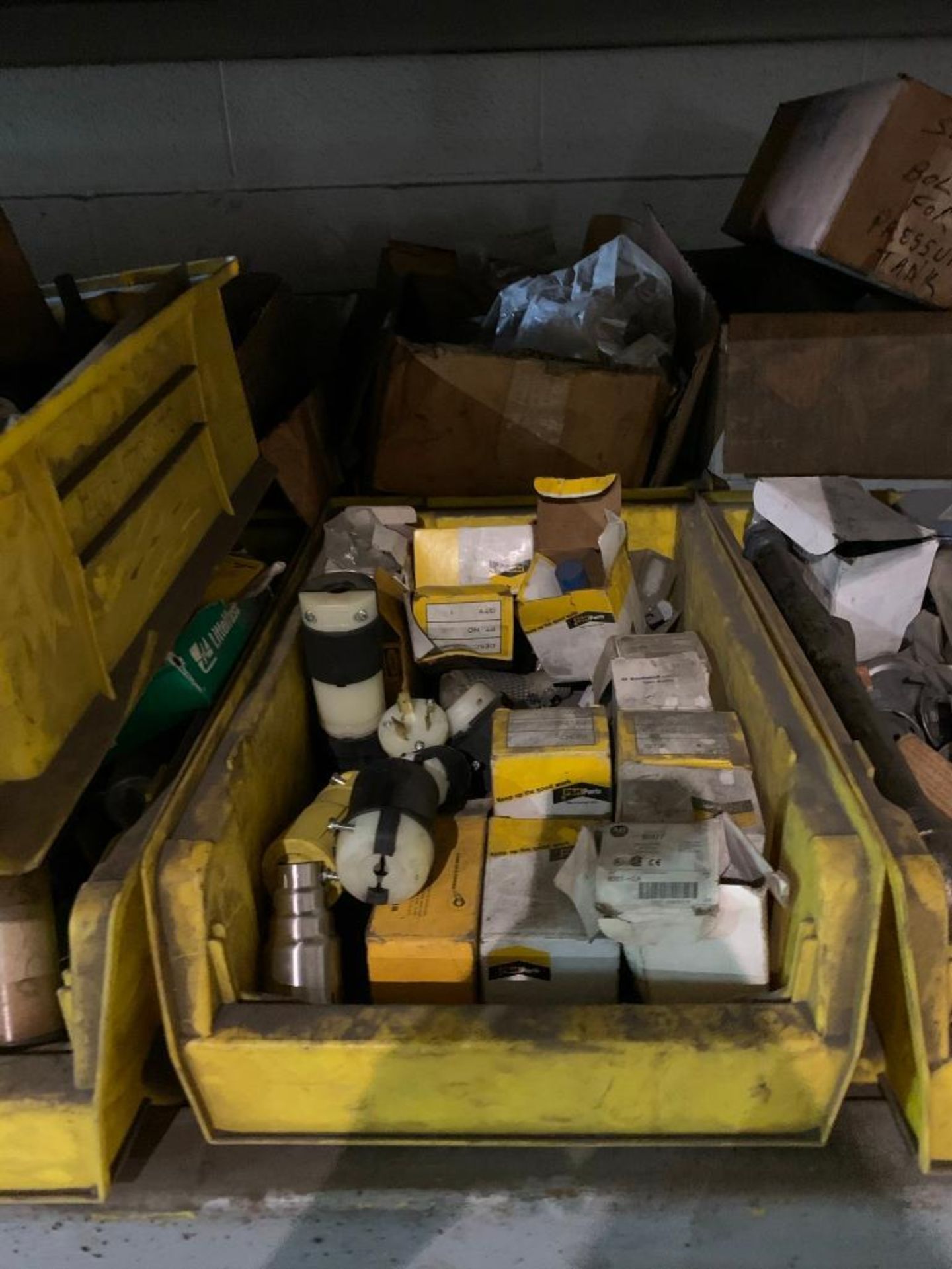 CONTENTS OF (1) SECTION OF PALLET RACK: LOVEJOY COUPLINGS, PILLOW BLOCKS, ELECTRICAL FITTINGS, AIR F - Image 6 of 13