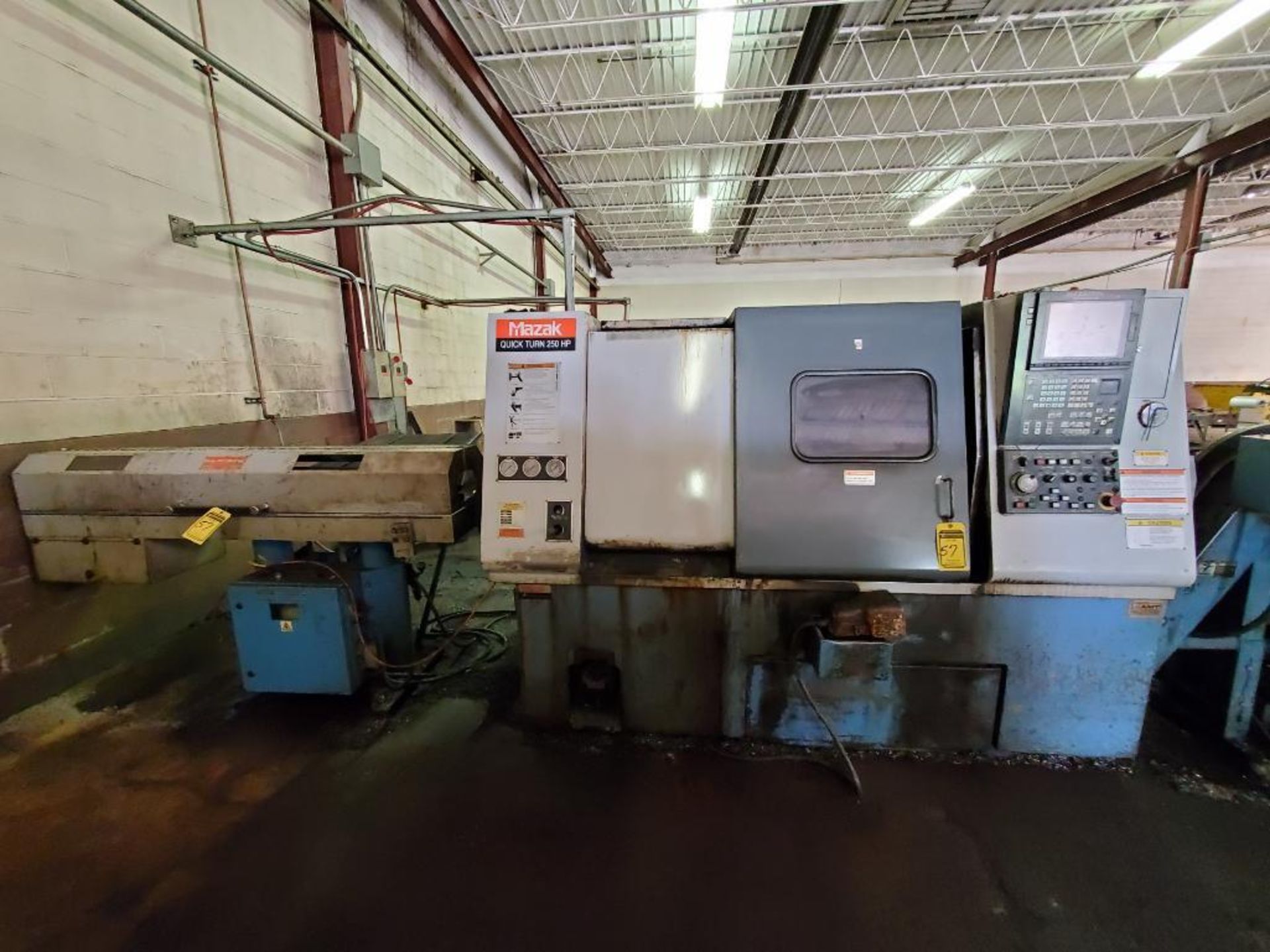 1999 MAZAK QUICK TURN 250 HP HORIZONTAL CNC LATHE WITH LEXAIR MULTI-FEED SHORT MAG BAR FEED, MODEL - Image 3 of 12