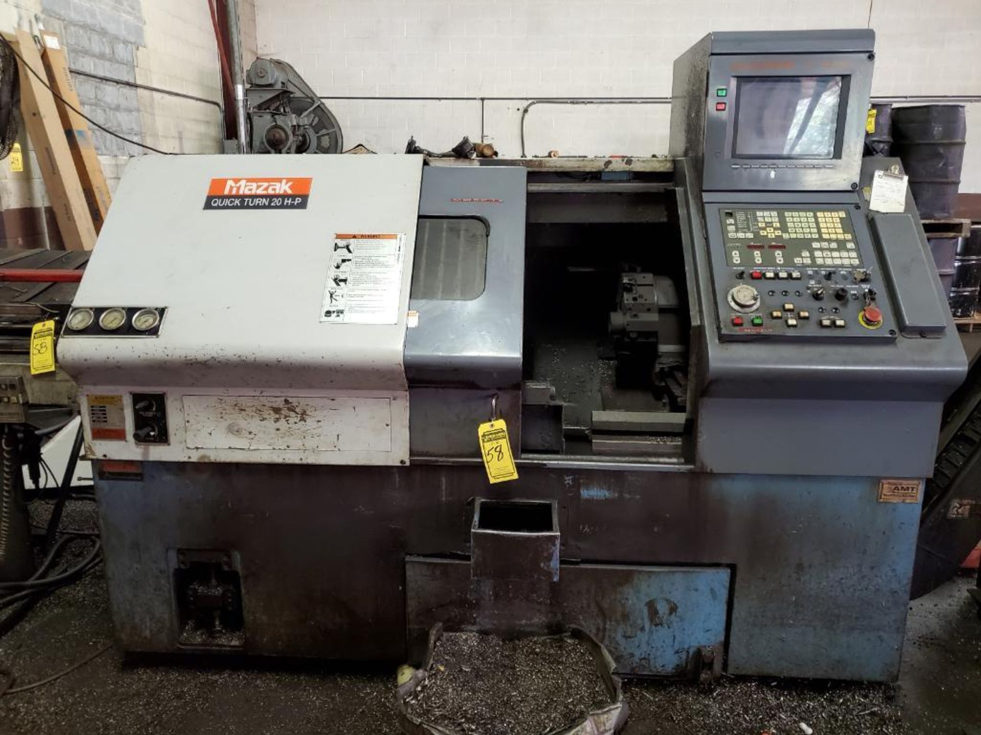 1998 MAZAK QUICK TURN 20 HP HORIZONTAL CNC LATHE WITH LNS SHORT STOCK BAR FEEDER, PENDANT CONTROL, - Image 2 of 15