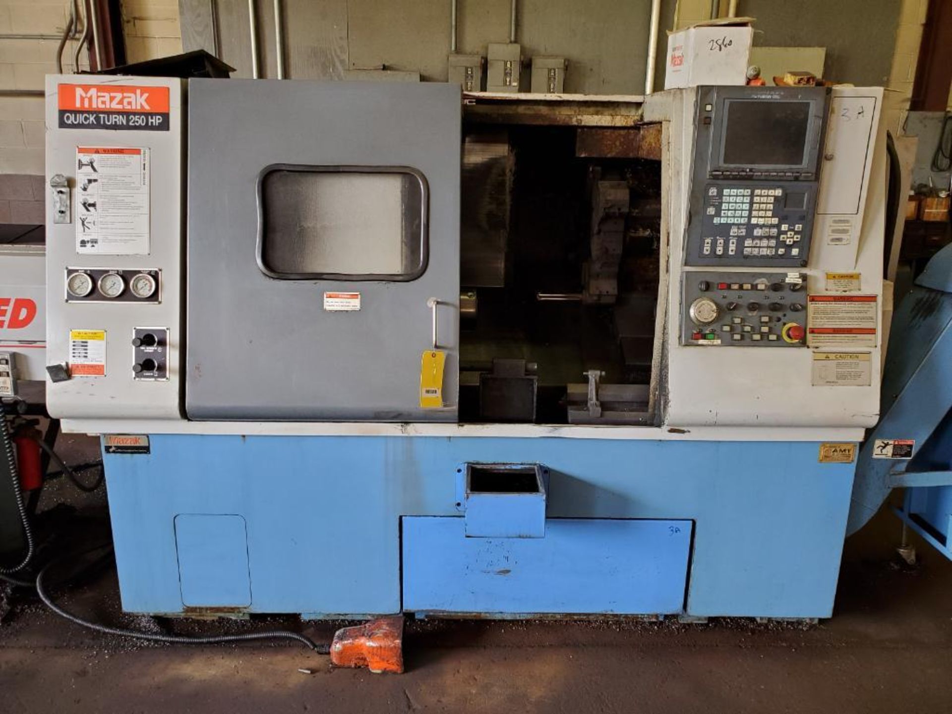 2001 MAZAK QUICK TURN 250 HP HORIZONTAL CNC LATHE WITH LEXAIR MULTI-FEED SHORT MAG BAR FEED, MODEL - Image 5 of 17