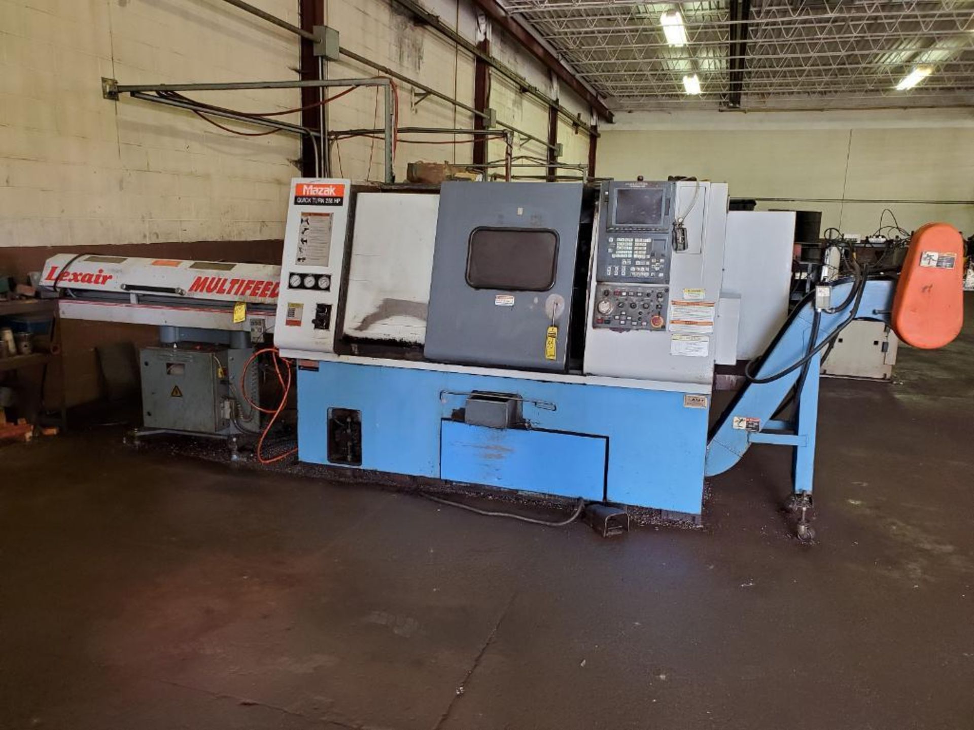 1999 MAZAK QUICK TURN 250 HP HORIZONTAL CNC LATHE WITH LEXAIR MULTI-FEED SHORT MAG BAR FEED, MODEL