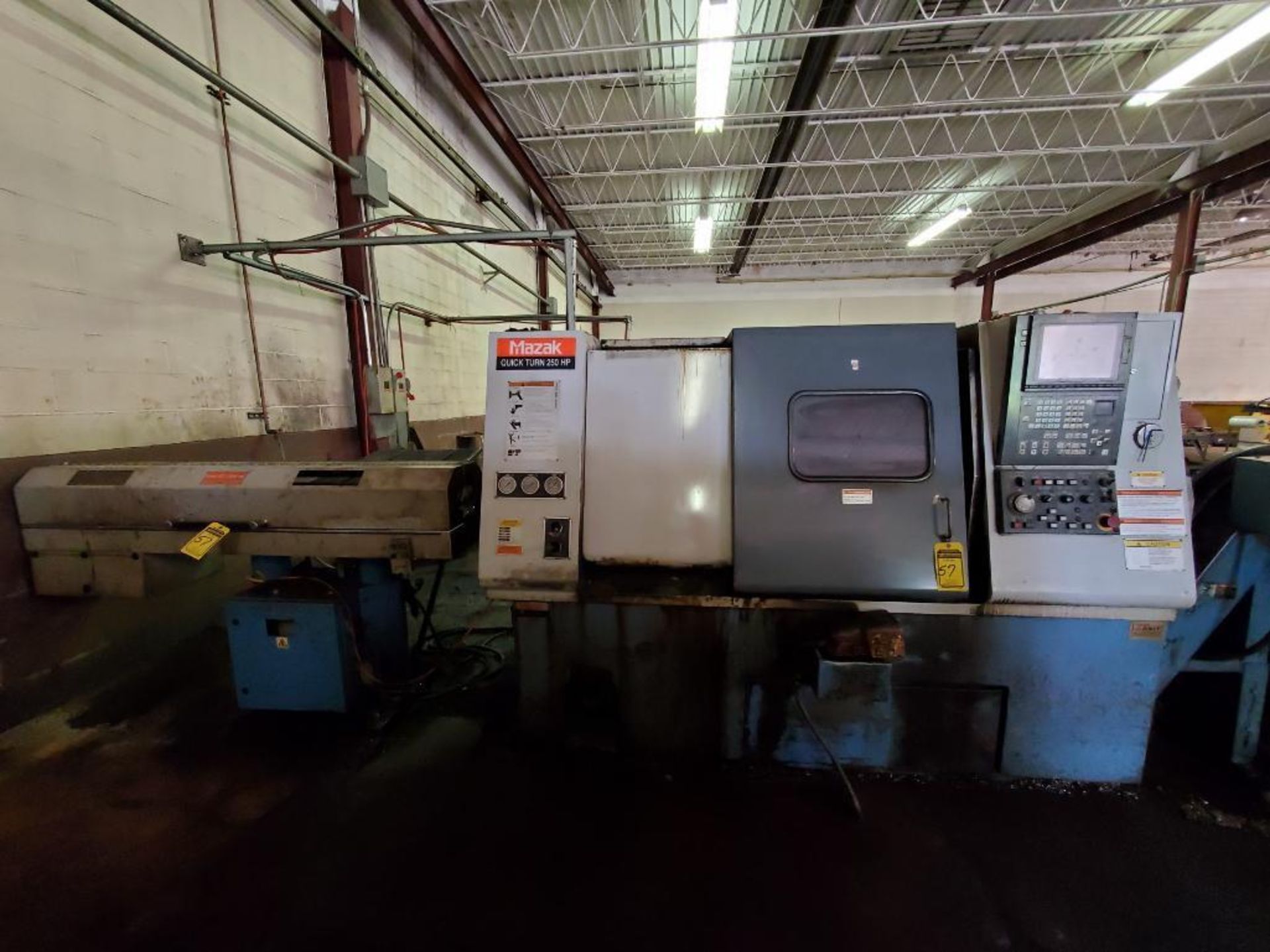 1999 MAZAK QUICK TURN 250 HP HORIZONTAL CNC LATHE WITH LEXAIR MULTI-FEED SHORT MAG BAR FEED, MODEL - Image 2 of 12