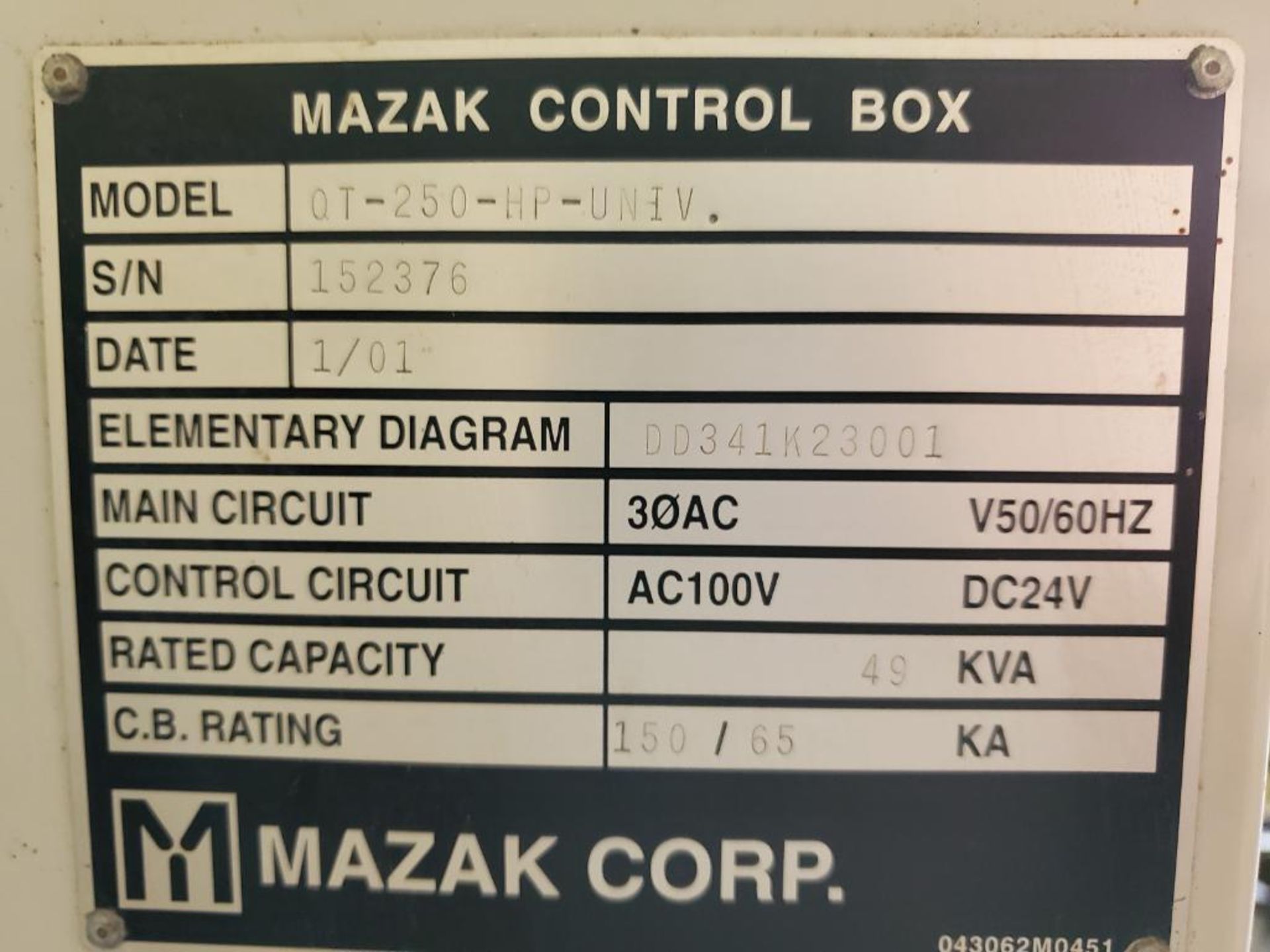 2001 MAZAK QUICK TURN 250 HP HORIZONTAL CNC LATHE WITH LEXAIR MULTI-FEED SHORT MAG BAR FEED, MODEL - Image 14 of 17