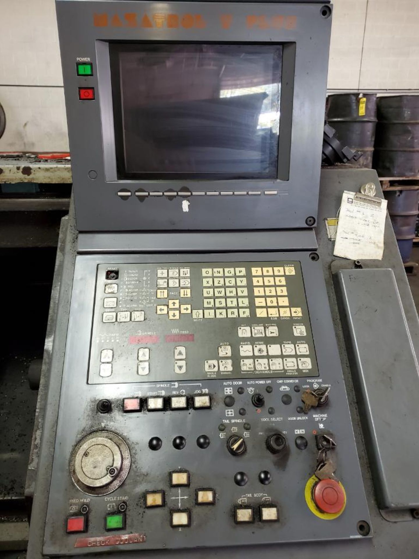 1998 MAZAK QUICK TURN 20 HP HORIZONTAL CNC LATHE WITH LNS SHORT STOCK BAR FEEDER, PENDANT CONTROL, - Image 9 of 15