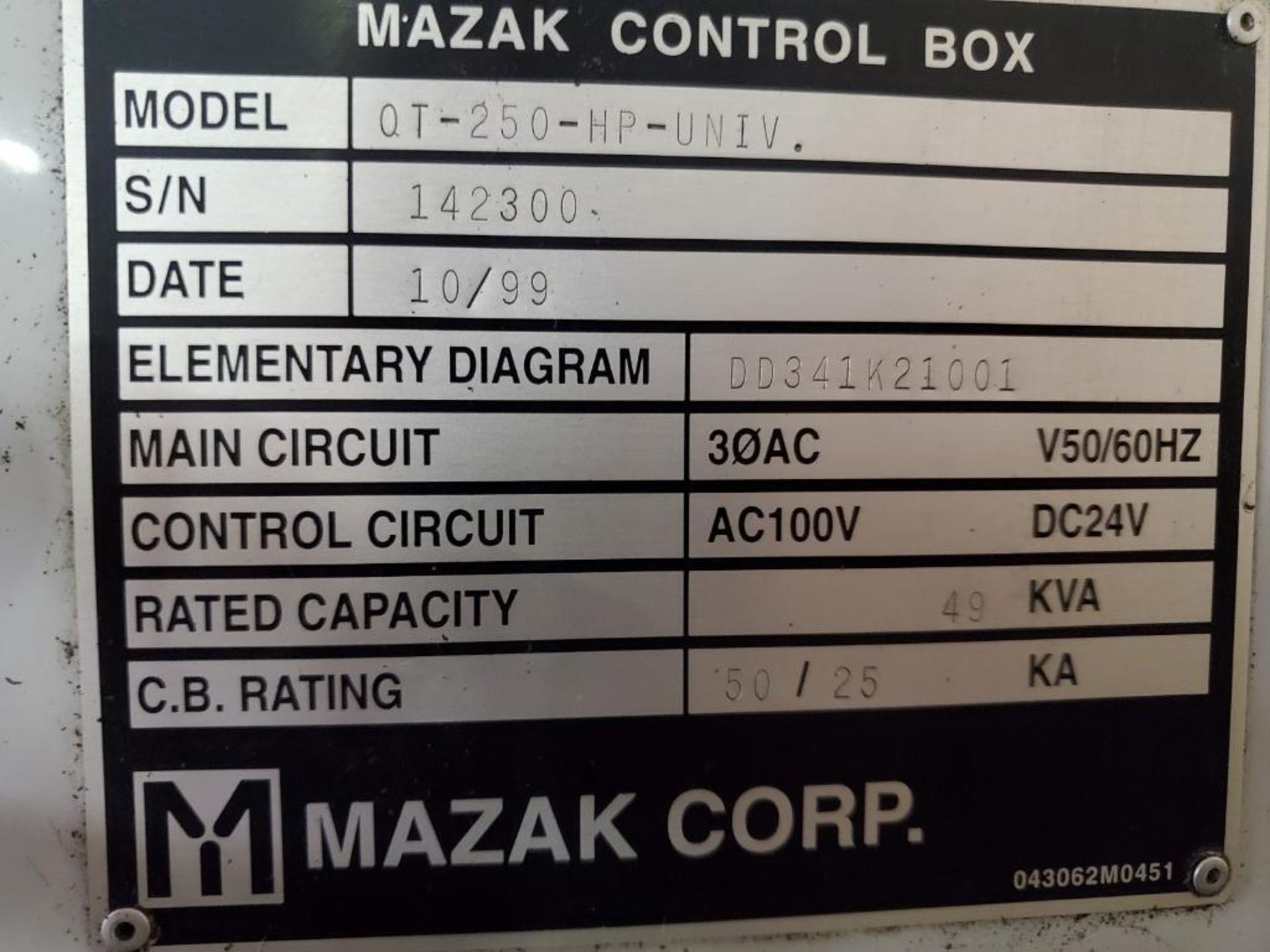 1999 MAZAK QUICK TURN 250 HP HORIZONTAL CNC LATHE WITH LEXAIR MULTI-FEED SHORT MAG BAR FEED, MODEL - Image 13 of 16