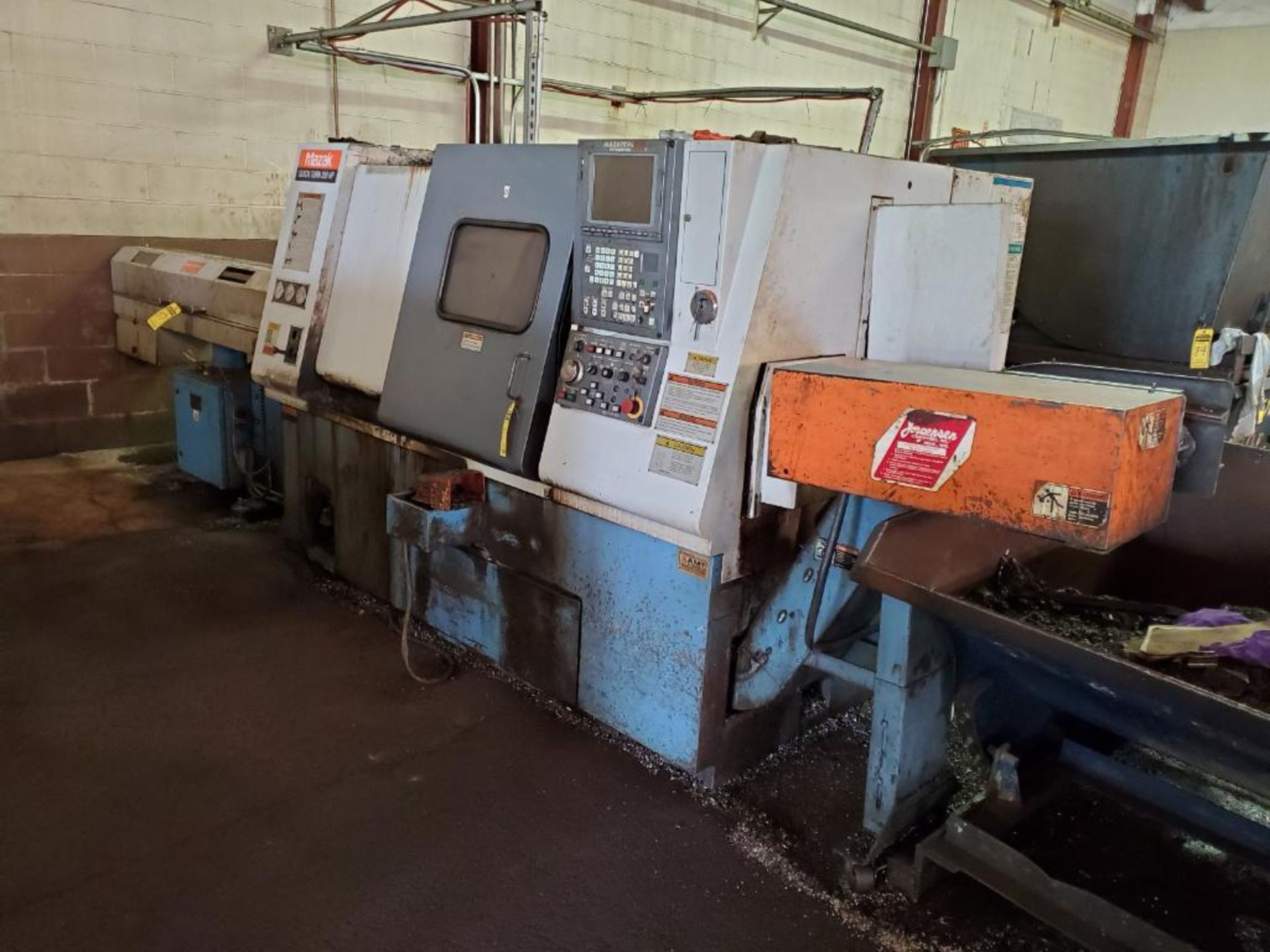 1999 MAZAK QUICK TURN 250 HP HORIZONTAL CNC LATHE WITH LEXAIR MULTI-FEED SHORT MAG BAR FEED, MODEL