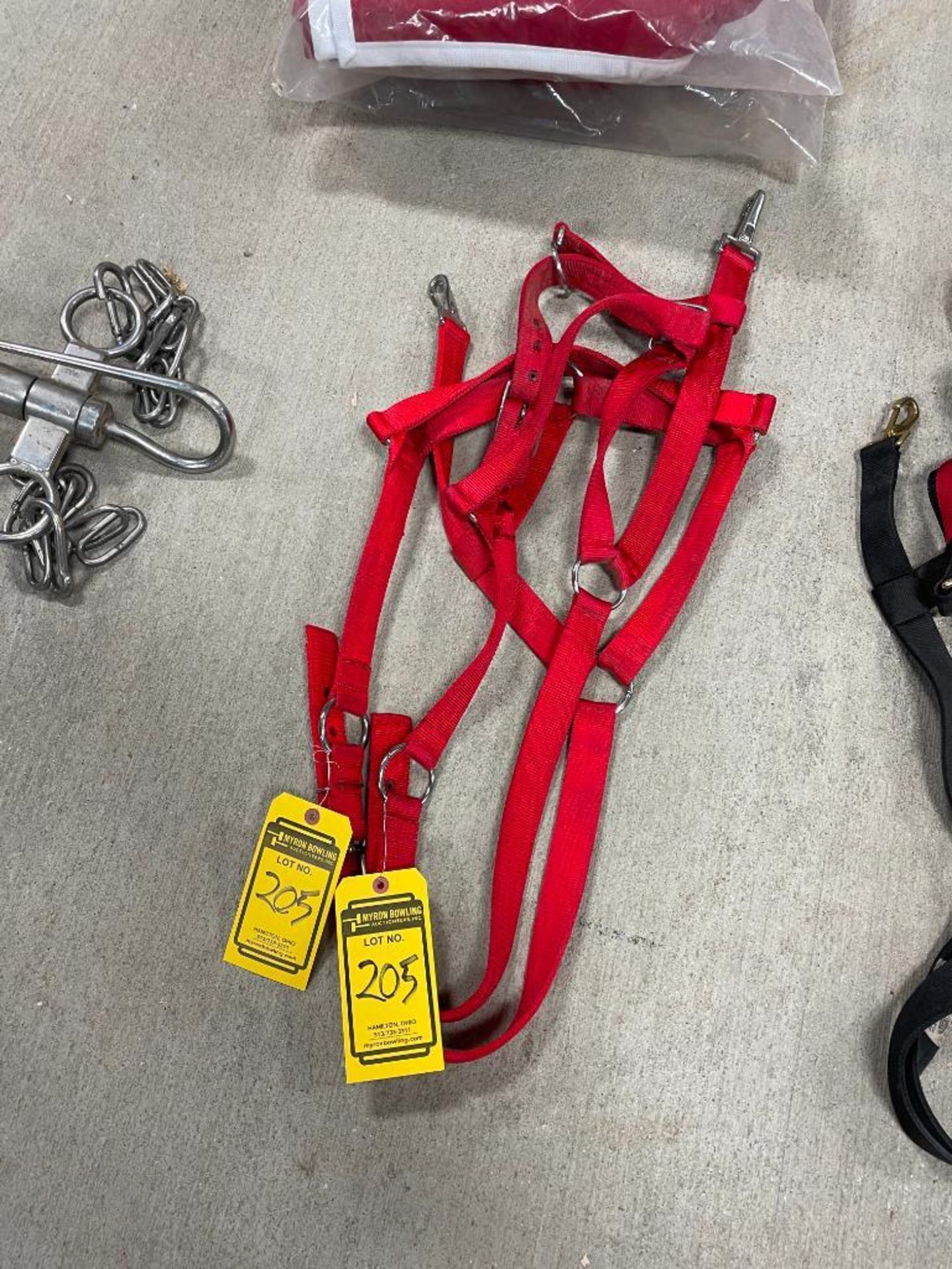 (2) Red Nylon Draft Horse Halters