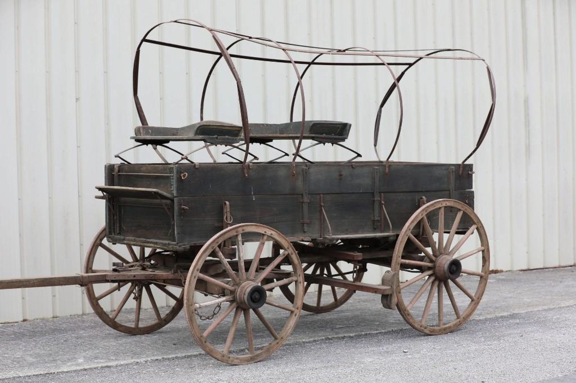 Original STUDEBAKER Wagon, Logo Visible on Both Sides, Steel Bow Tops, in Storage Last 30 Years. (2) - Image 2 of 2