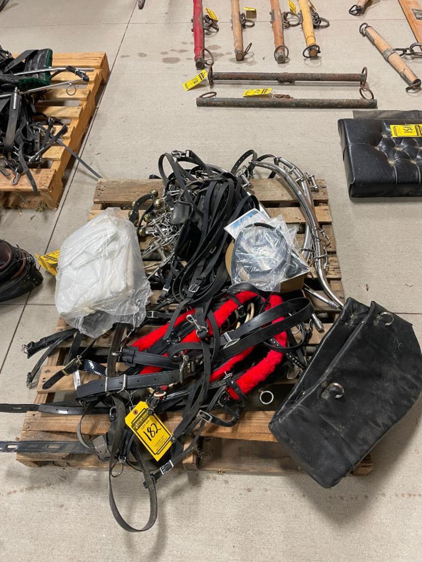 Assorted Misc. Driving Equipment incl. Bits, Harness Parts, Spare Harness, Leather Lines