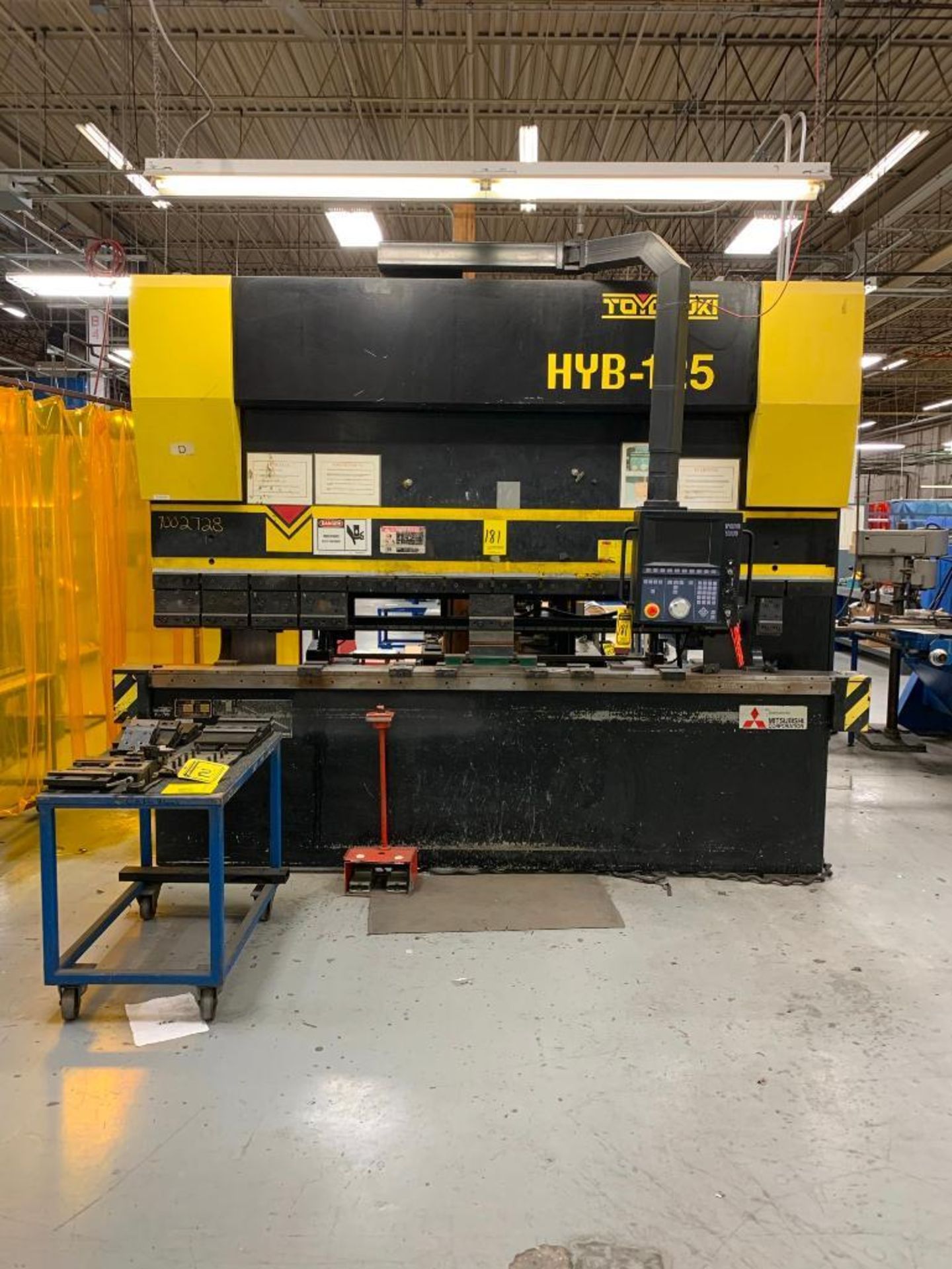 TOYOKOKI HYB-125 125-TON PRESS BRAKE, S/N 7002728, 1,200MM STROKE, 3,000MM TABLE, 410MM STROKE, TOYO