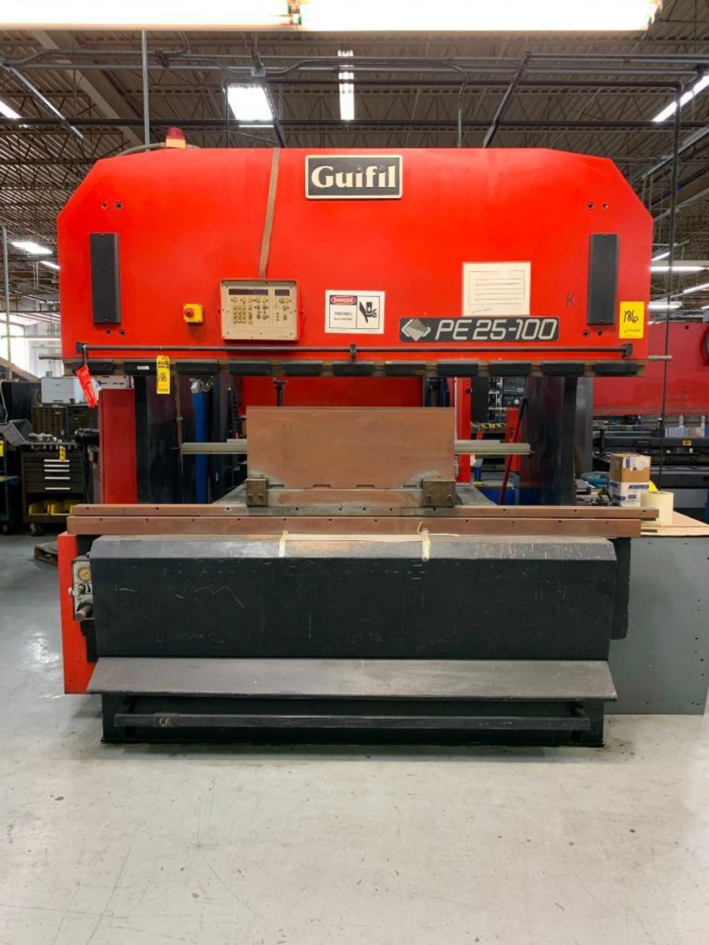 1990 GUIFIL 100-TON X 8' PRESS BRAKE, MODEL PE25-100, S/N 012606, 3.94'' STROKE, 12'' OPEN HEIGHT, A