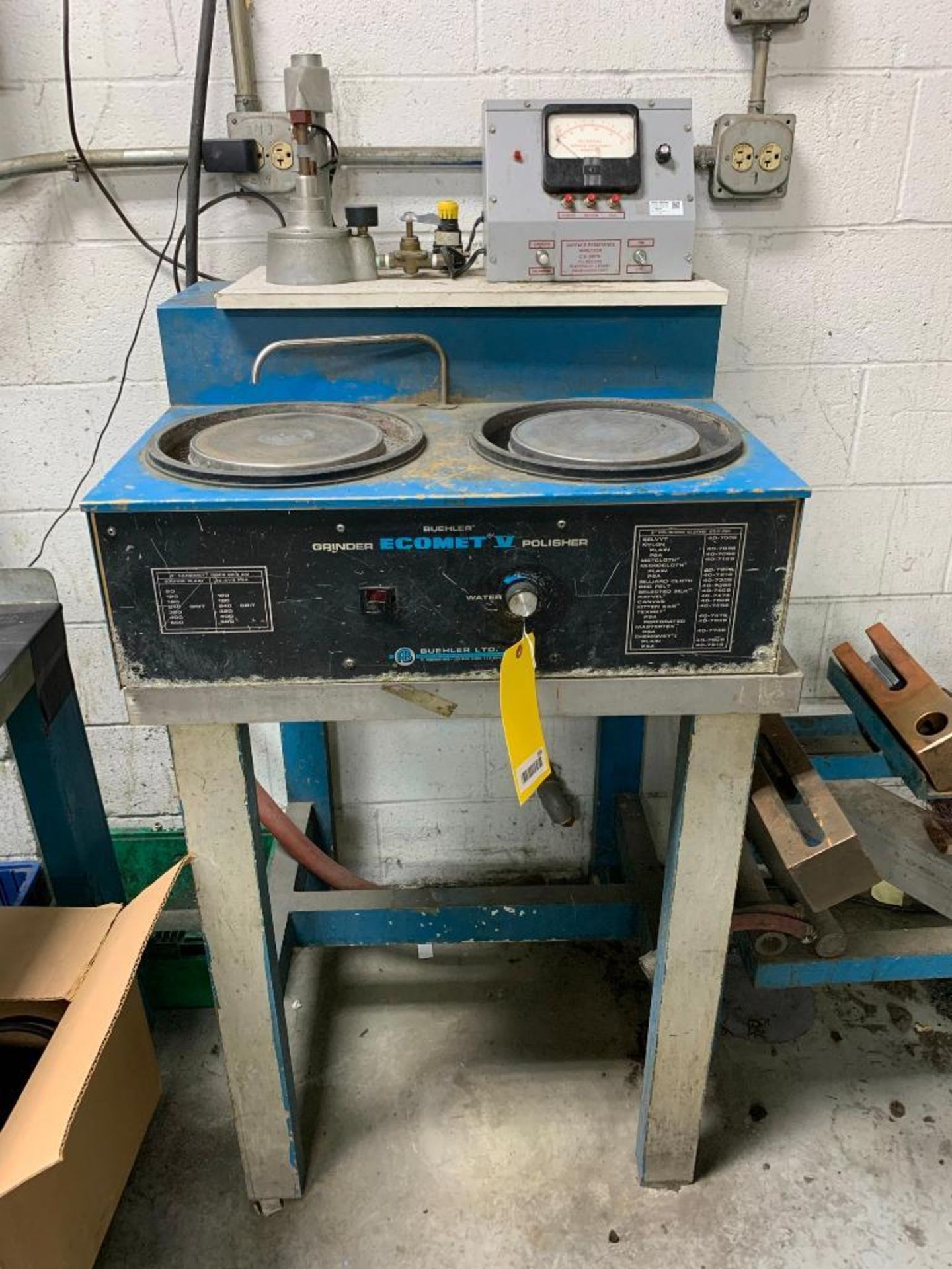 BUEHLER ECOMET V GRINDER/POLISHER AND C.B. SMITH SURFACE RESISTANCE ANALYZER