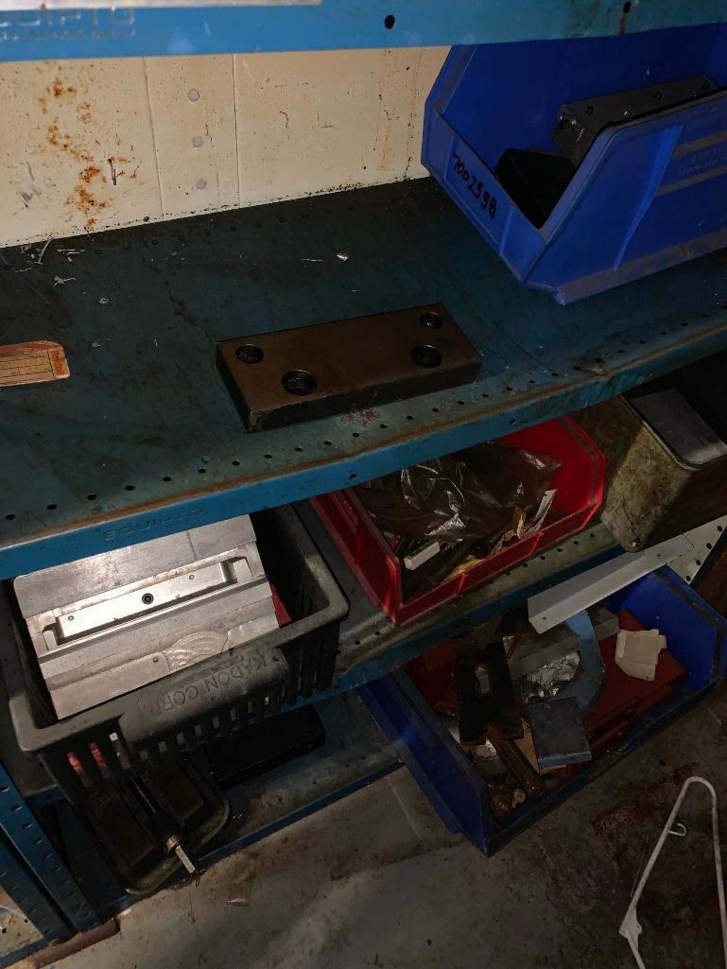 (4) SECTIONS OF LIGHT DUTY SHELVING WITH HARDWARE, ASSORTED PARTS, TOOLING, AND MACHINING PARTS - Image 5 of 10