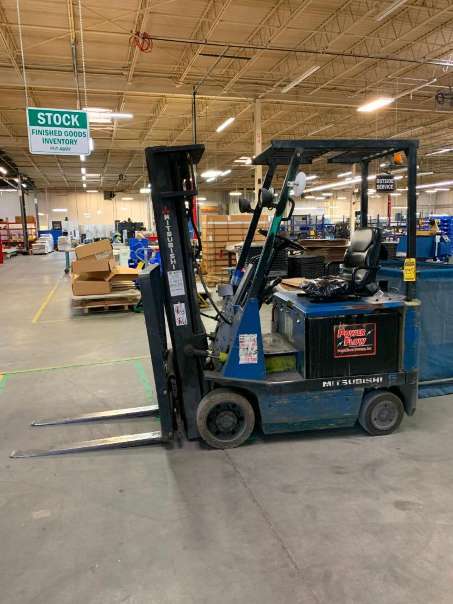 MITSUBISHI 3,000 LB. ELECTRIC FORKLIFT, MODEL FBC15, 36/48 V, SIDESHIFT, 189'' LIFT HEIGHT, 3-STAGE