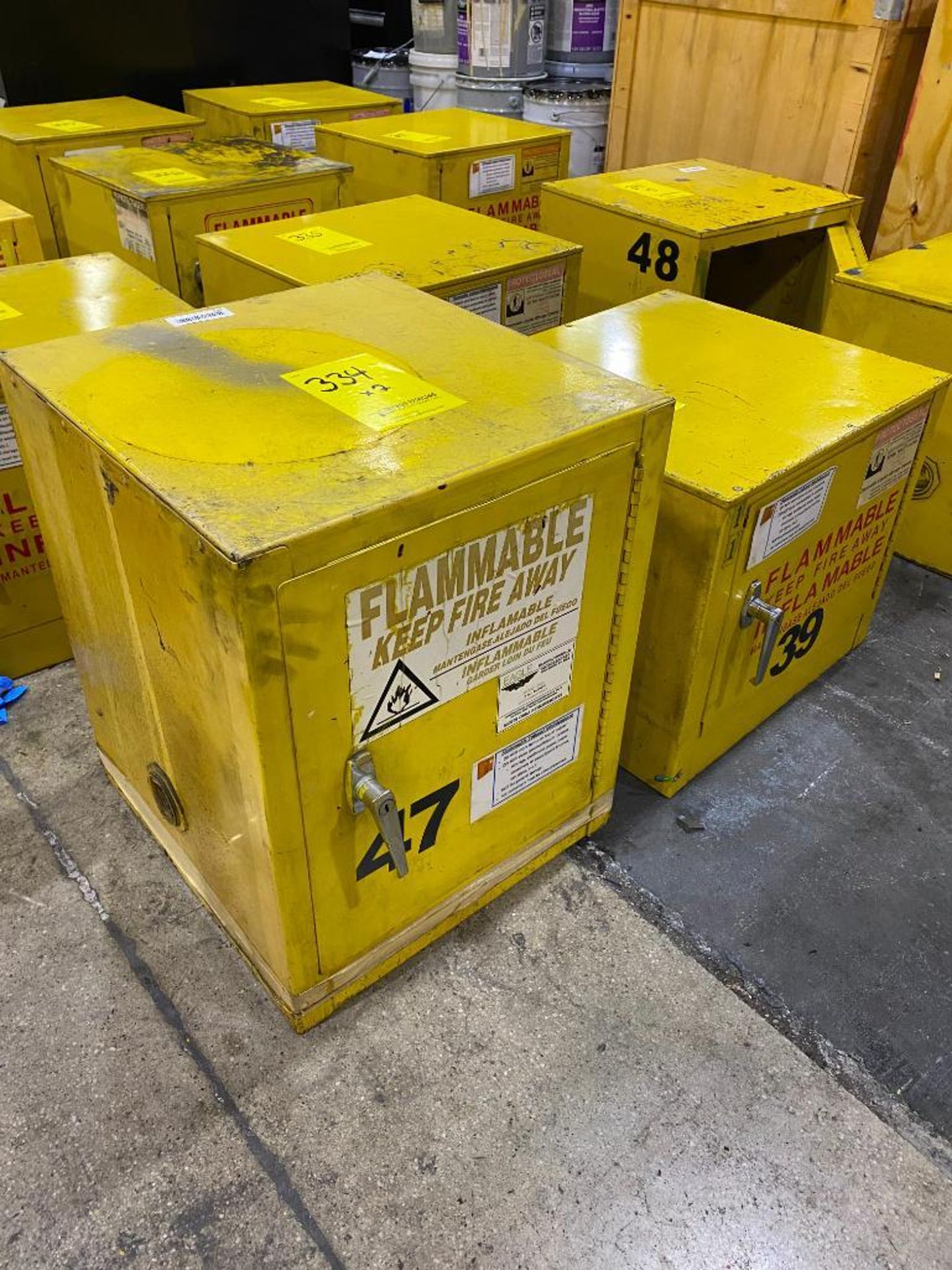 (2) FLAMMABLE LIQUID STORAGE CABINETS: (1) 22-1/2'' X 17-1/2'' X 18-1/2'', (1) 17'' X 20'' X 18''