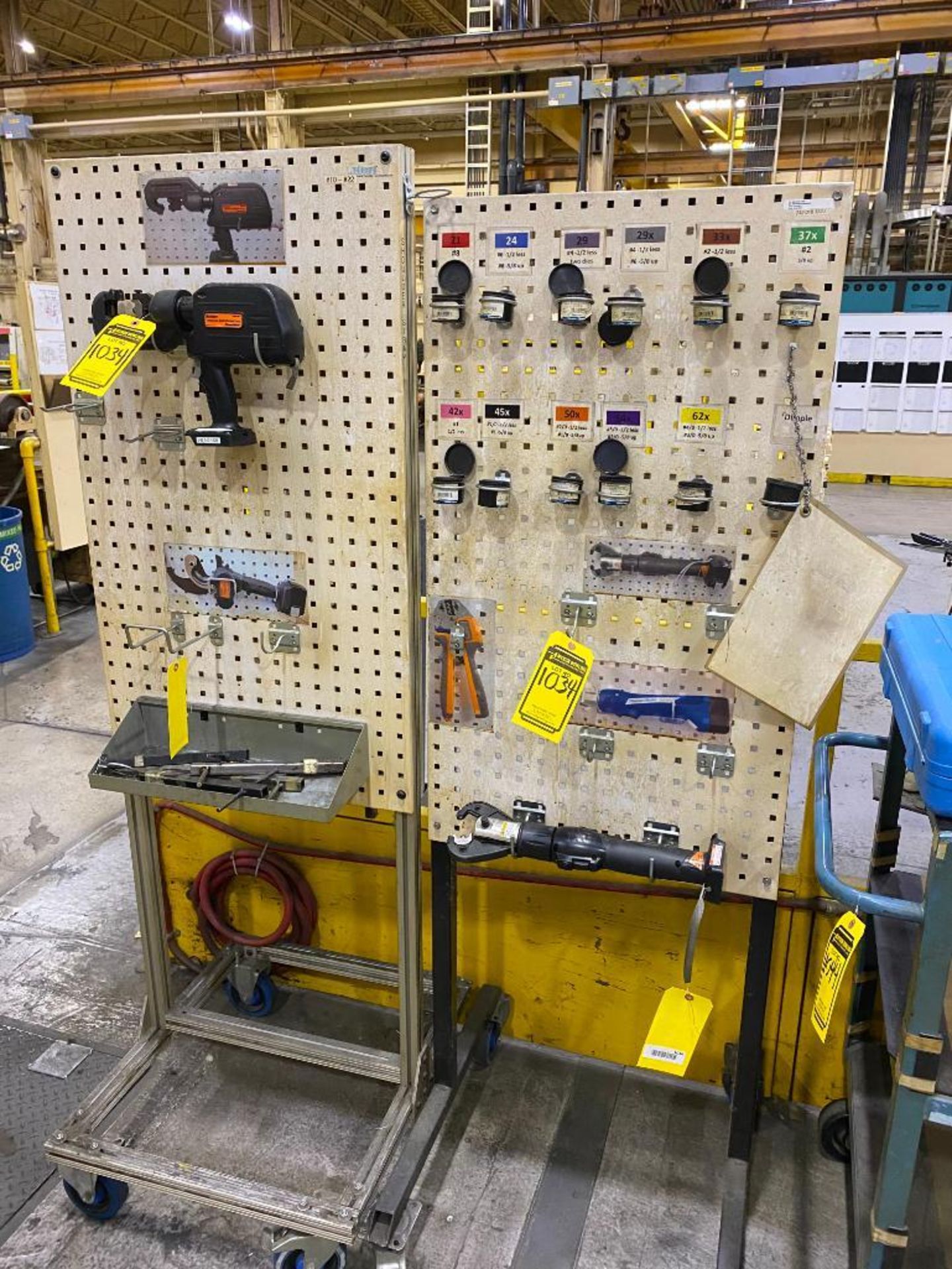 (2) ROLLING ORGANIZATION BOARDS, BLACKBURN HYDRAULIC COMPRESSION TOOL & ELECTRICAL CRIMPER - Image 3 of 4