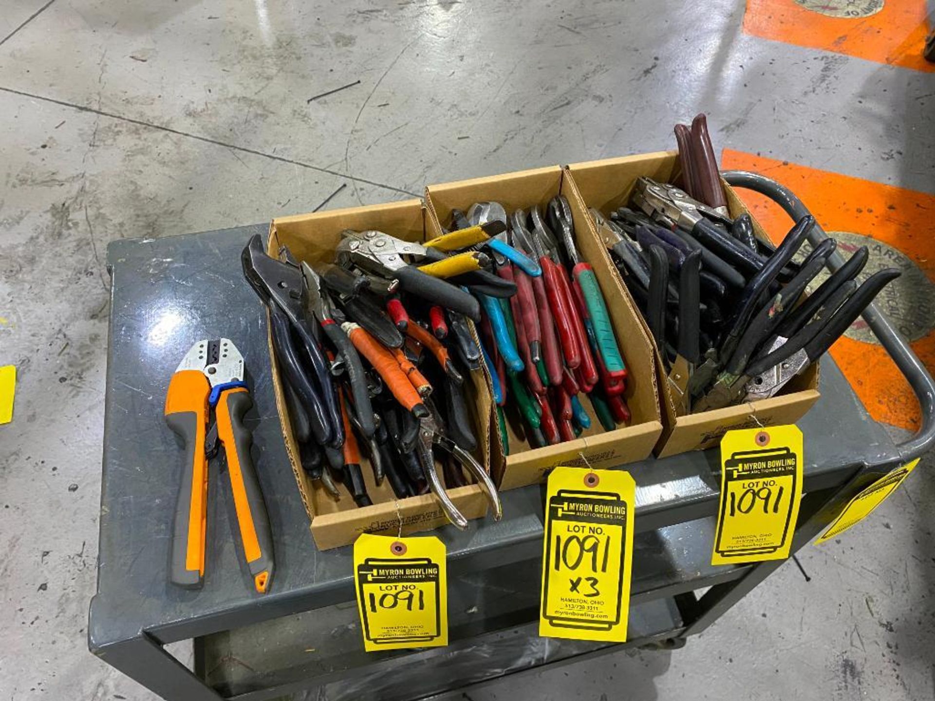 (3) BOXES OF ASSORTED CUTTERS, PLIERS, CRIMPERS