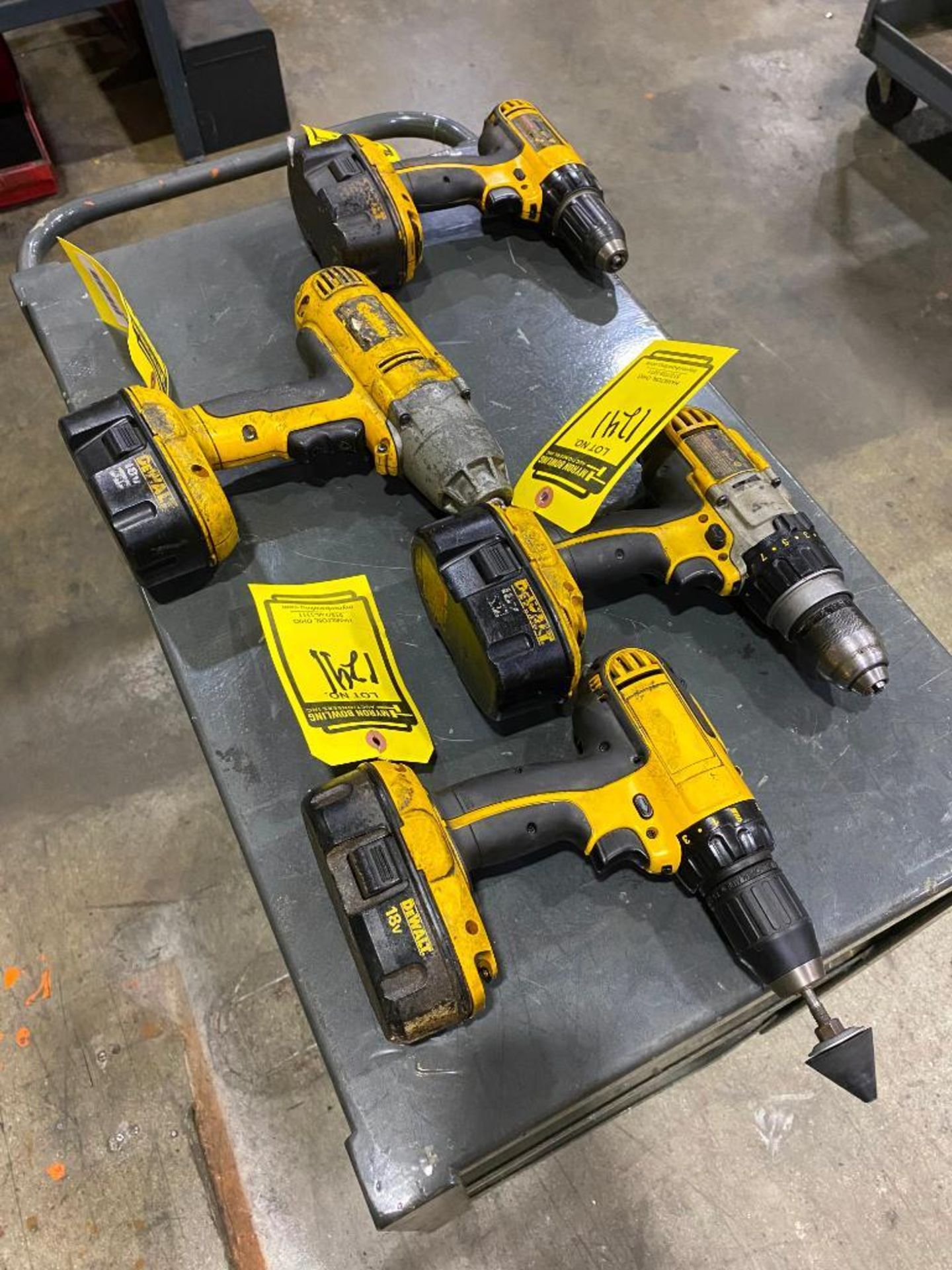 (3) DEWALT CORDLESS DRILLS, (1) DEWALT CORDLESS 1/2'' DRIVE IMPACT - Image 2 of 2