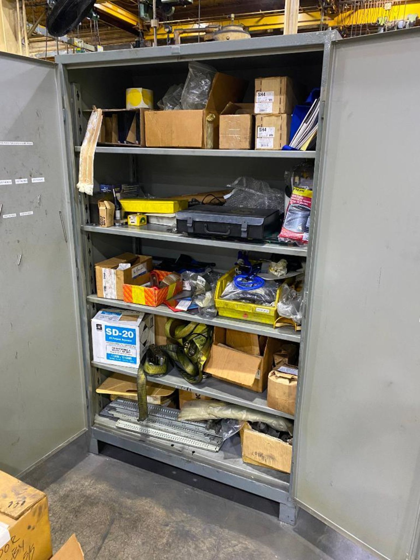 STEEL CABINET AND CONTENTS OF ASSORTED HARDWARE AND SUPPLIES