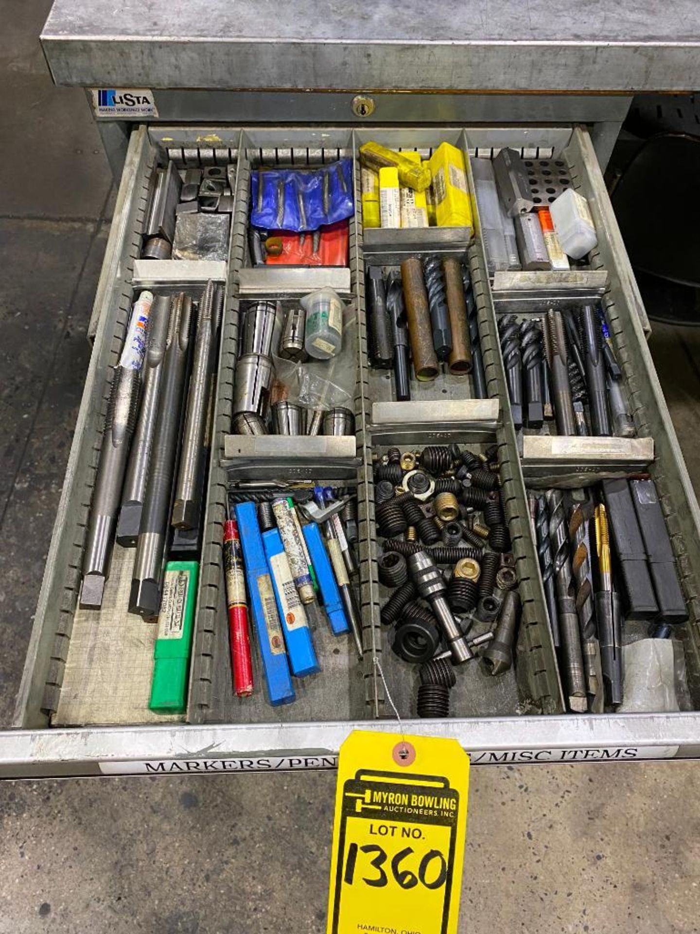 (2) LISTA CABINETS AND CONTENTS OF ASSORTED TOOLING AND HARDWARE, WOOD TOP - Image 2 of 11