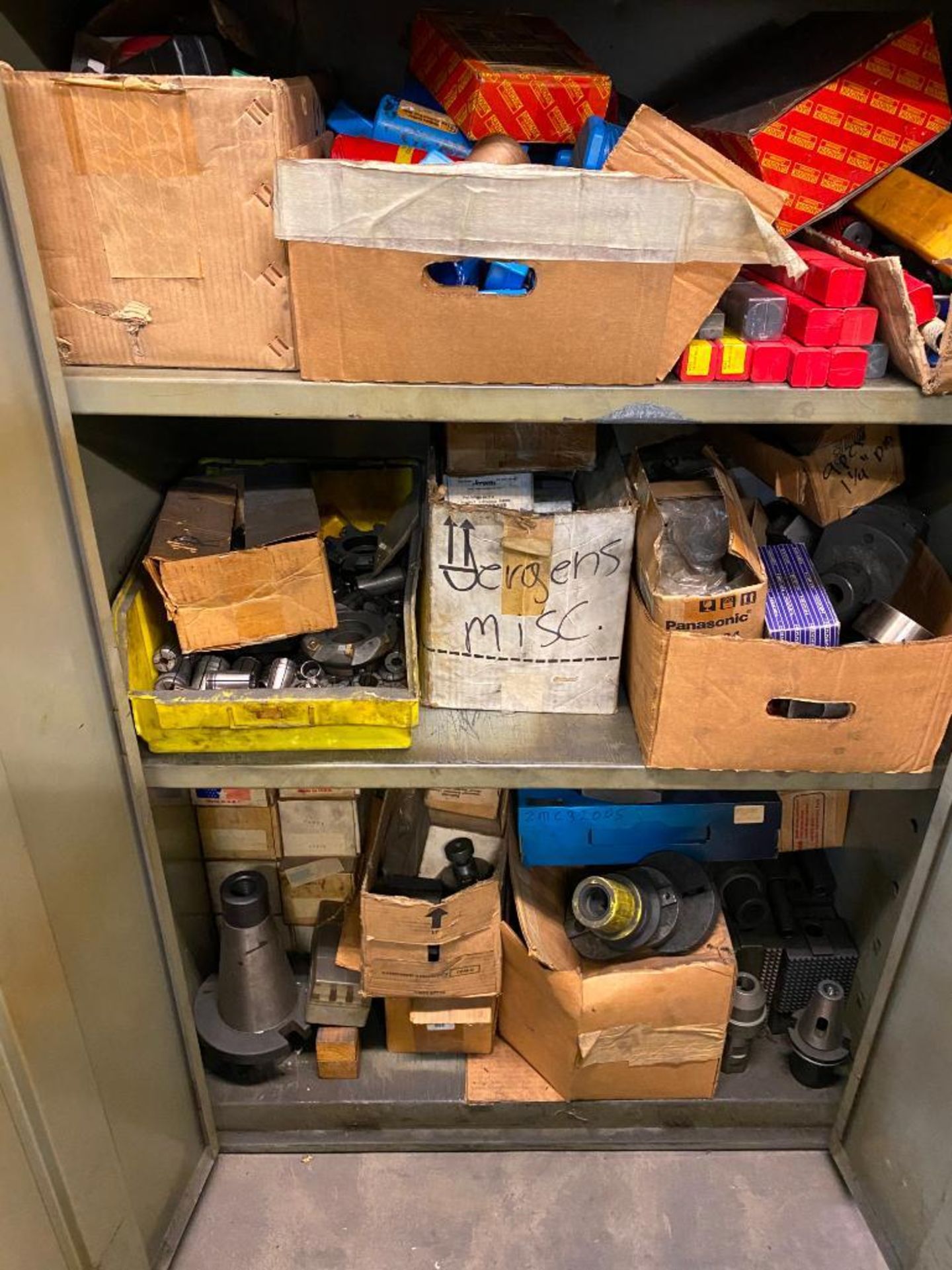 2-DOOR CABINET AND CONTENTS OF ASSORTED TOOLING, SPECIAL CUTTERS, COLLETS, END MILLS, ETC. - Image 3 of 3