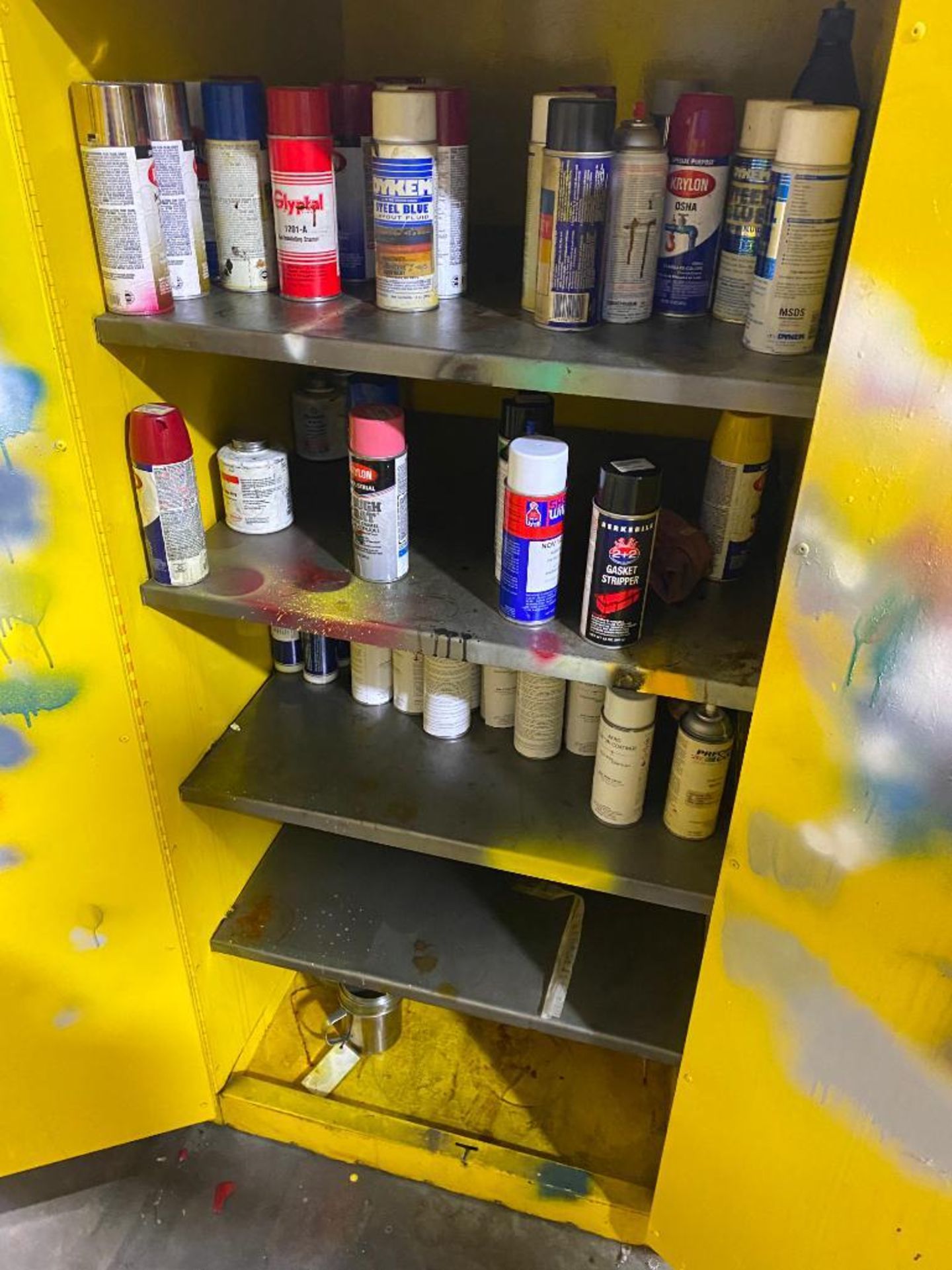 FLAMMABLE CABINET AND CONTENTS OF ASSORTED SPRAY PAINT - Image 2 of 2