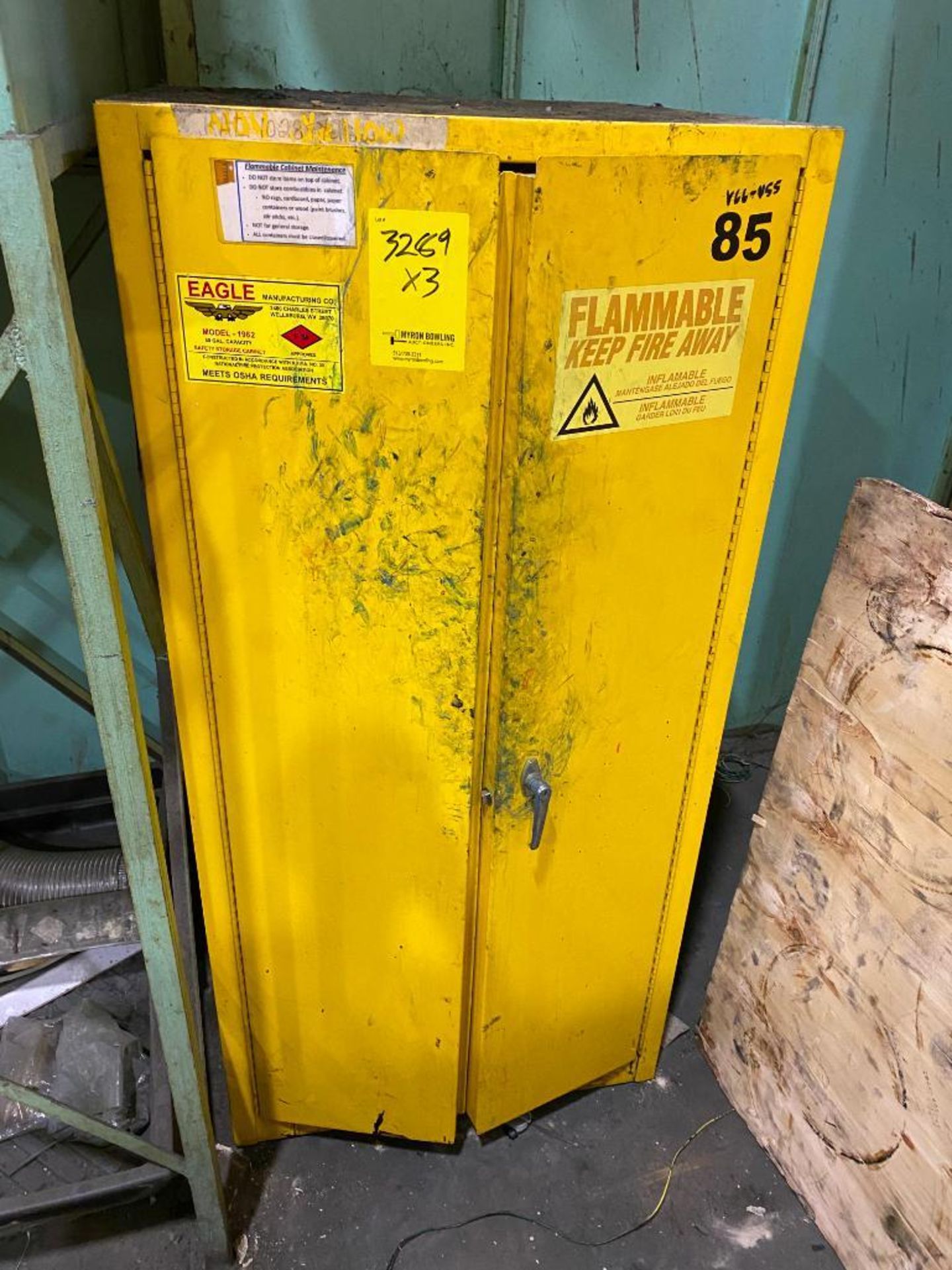 (3) FLAMMABLE CABINETS. W/CONTENTS OF ASSORTED INDUSTRIAL PAINT