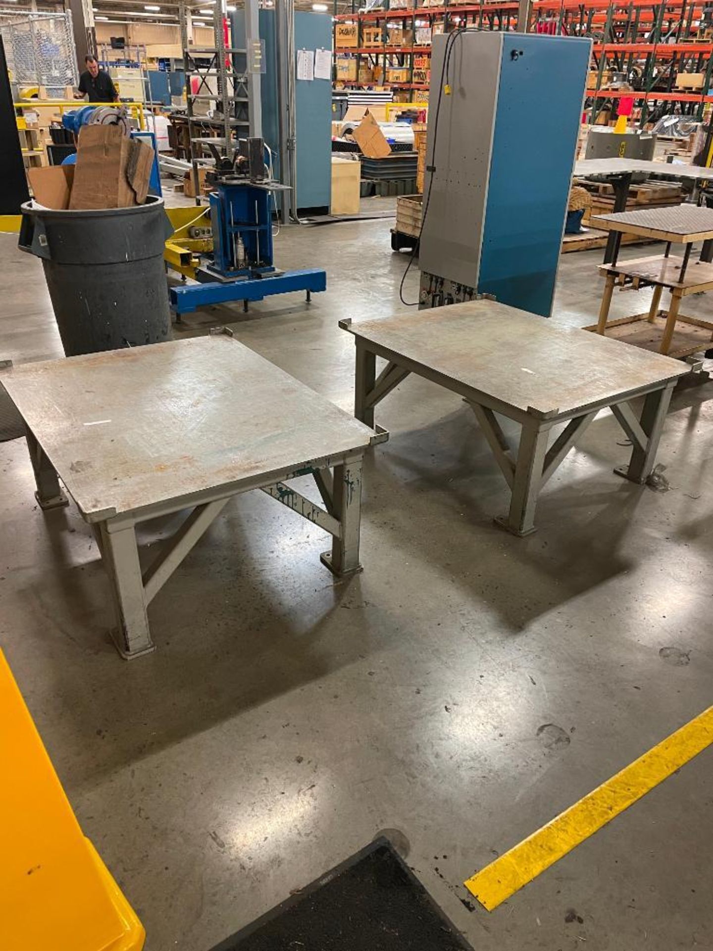 (2) STEEL TOP TABLES, 49'' X 37'' X 21''