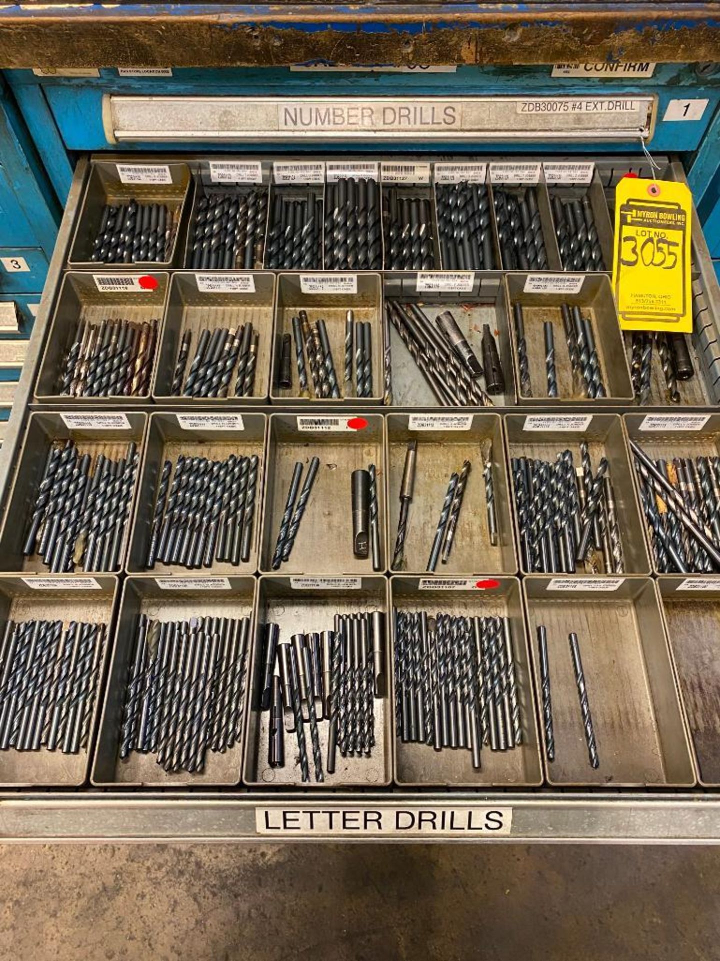 VIDMAR 10-DRAWER CABINET, W/ CONTENTS OF DRILL BITS #60 1-9/16'' - Image 3 of 11