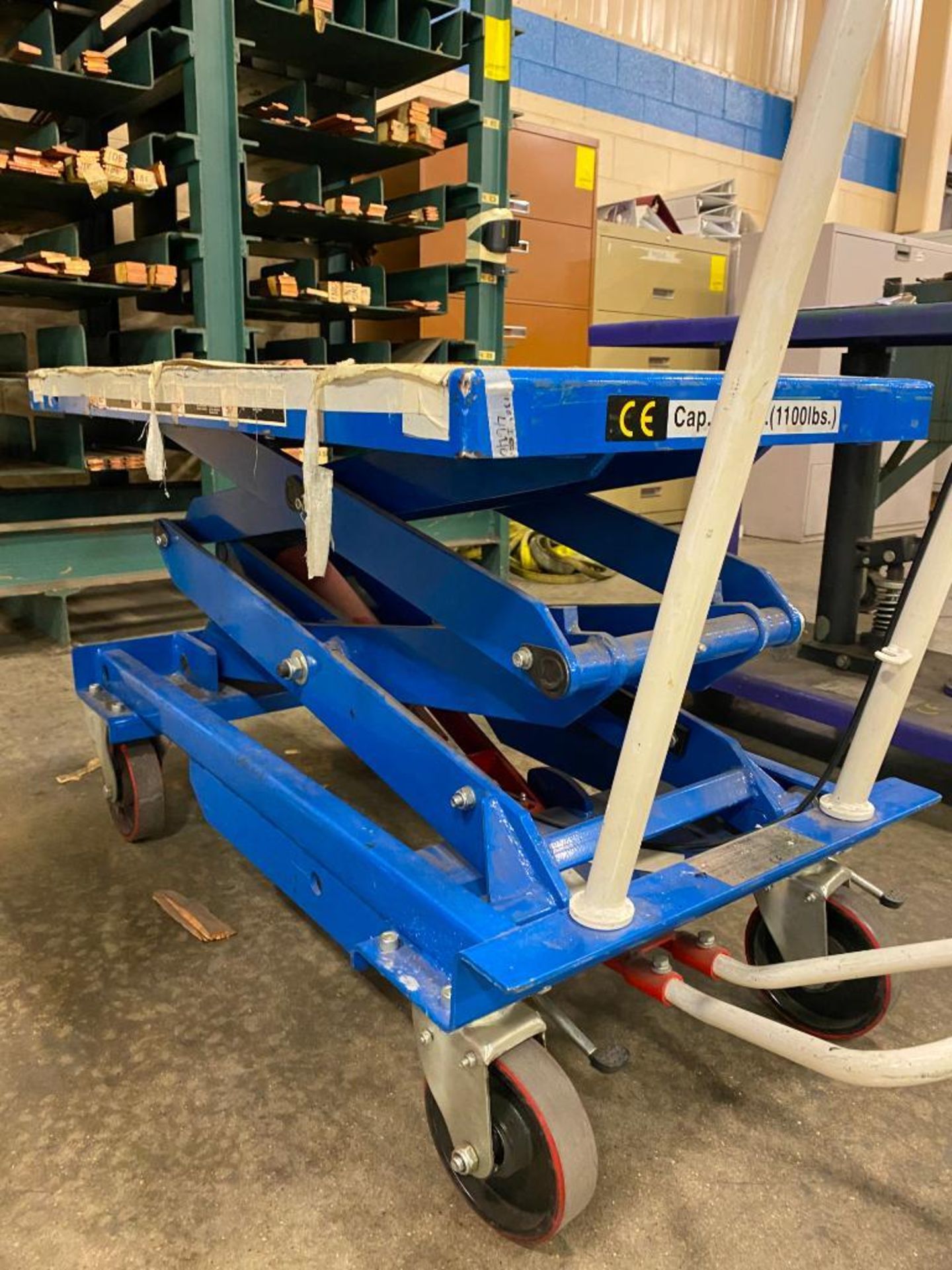 SCISSOR LIFT CART, 1,100 LB. CAP., 20'' X 40'' - Image 2 of 2