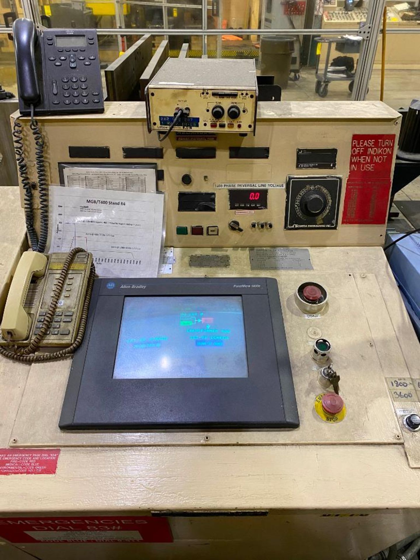 SHARED CONTROL PANEL FOR 60 HP & 500 HP MOTOR TEST STANDS, PUSH BUTTON CONTROL, ALLEN BRADLEY DIGITA - Image 4 of 4